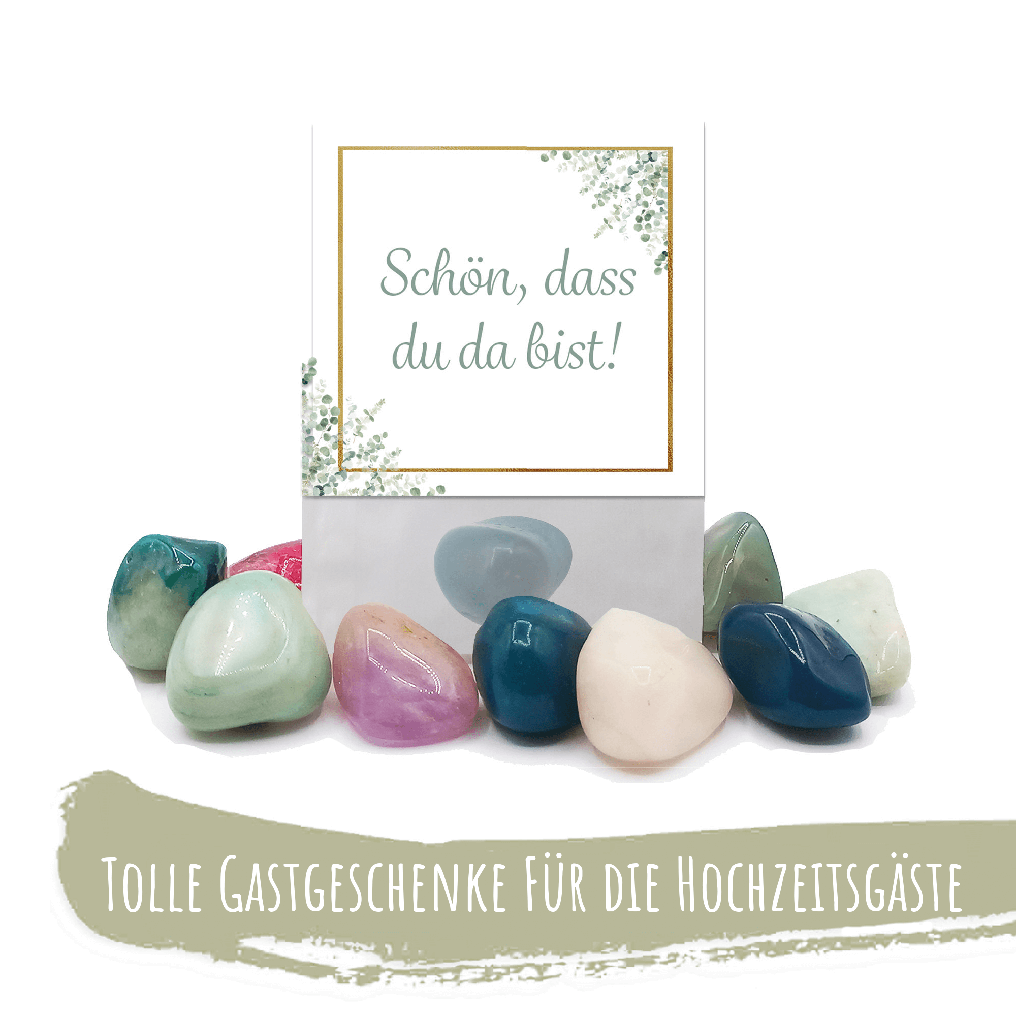 25er Set Glückssteine Hochzeit - Gastgeschenk Jeka - malmichbunt.de