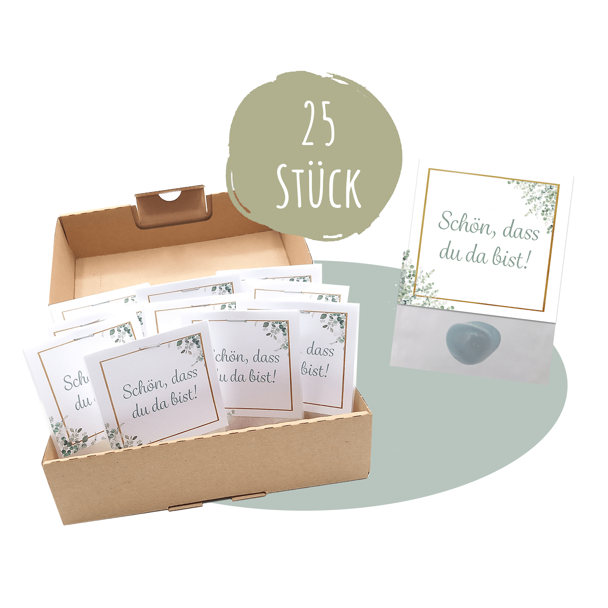 25er Set Glückssteine Hochzeit - Gastgeschenk Jeka - malmichbunt.de