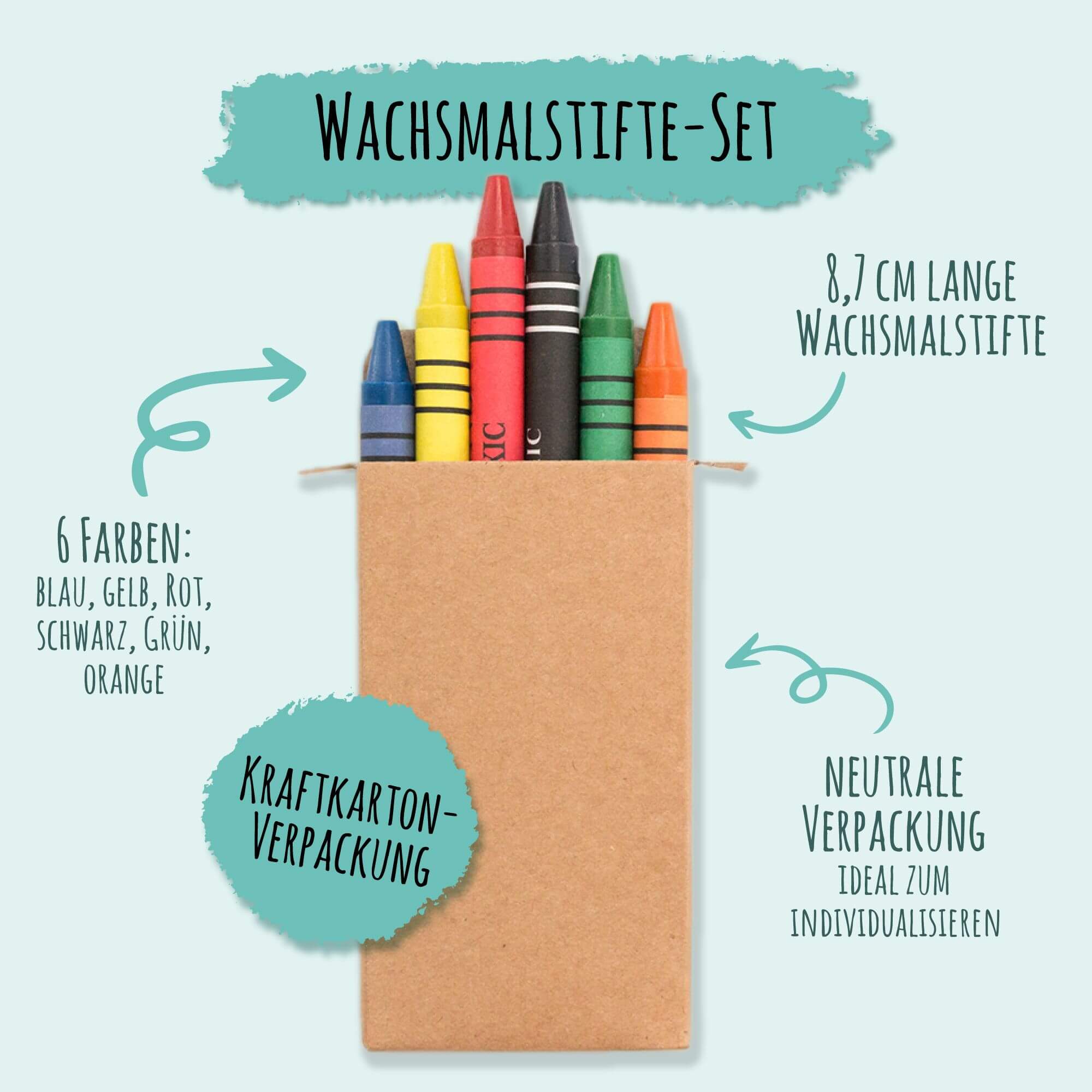 25er Set Wachsmalstifte Jeka - malmichbunt.de