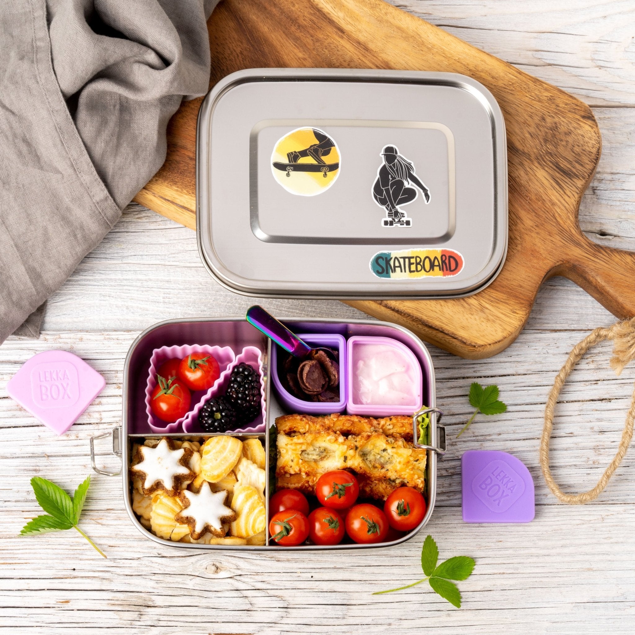 2er Set Lekkabox Silikondose - Lavender Lekkabox - malmichbunt.de