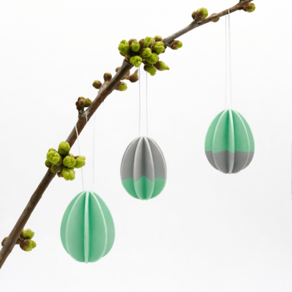 3 Ostereier zum Aufhängen - 3D Drucker - Grau - Mint Jeka - malmichbunt.de