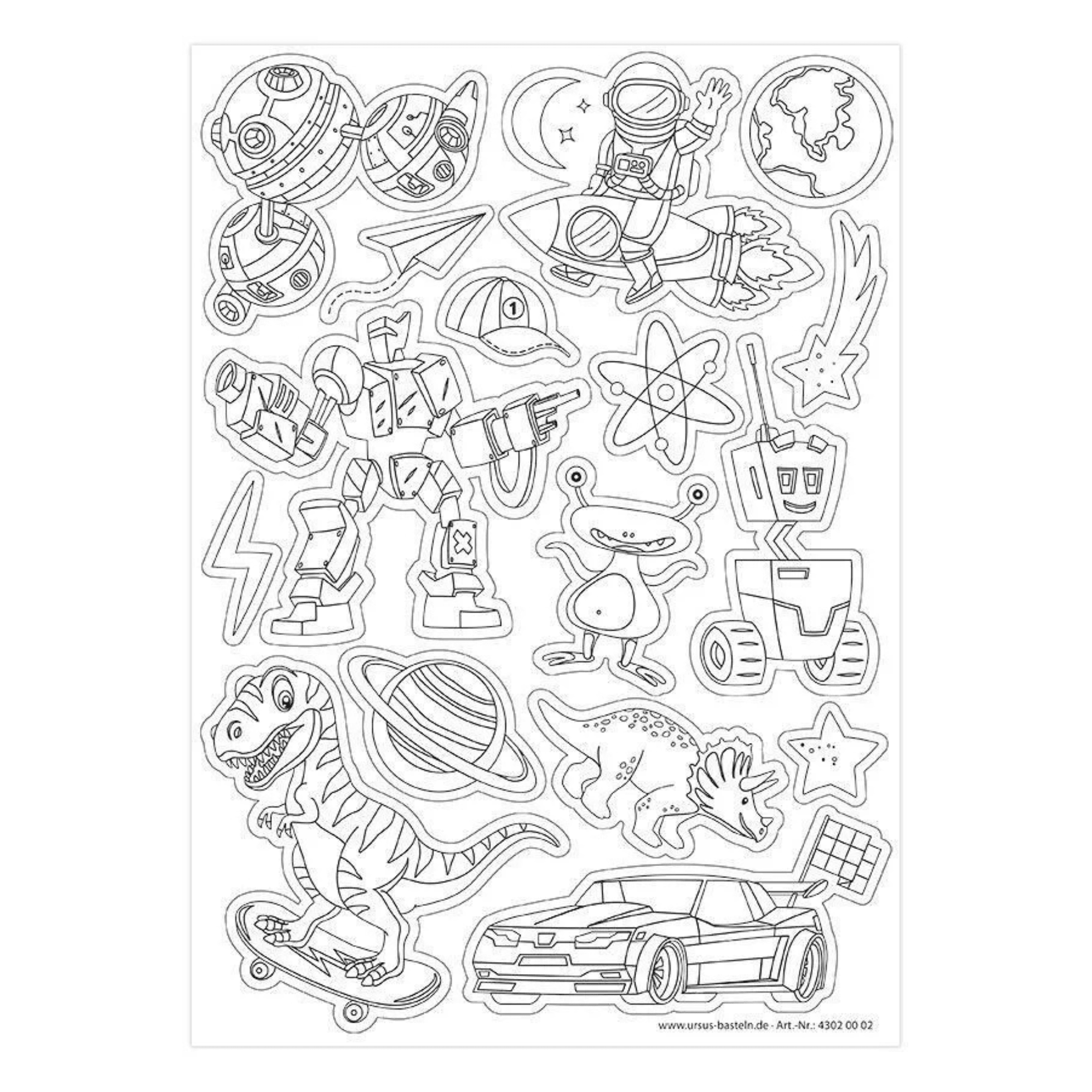 30 Magnete zum Ausmalen - Adventure Ursus - malmichbunt.de