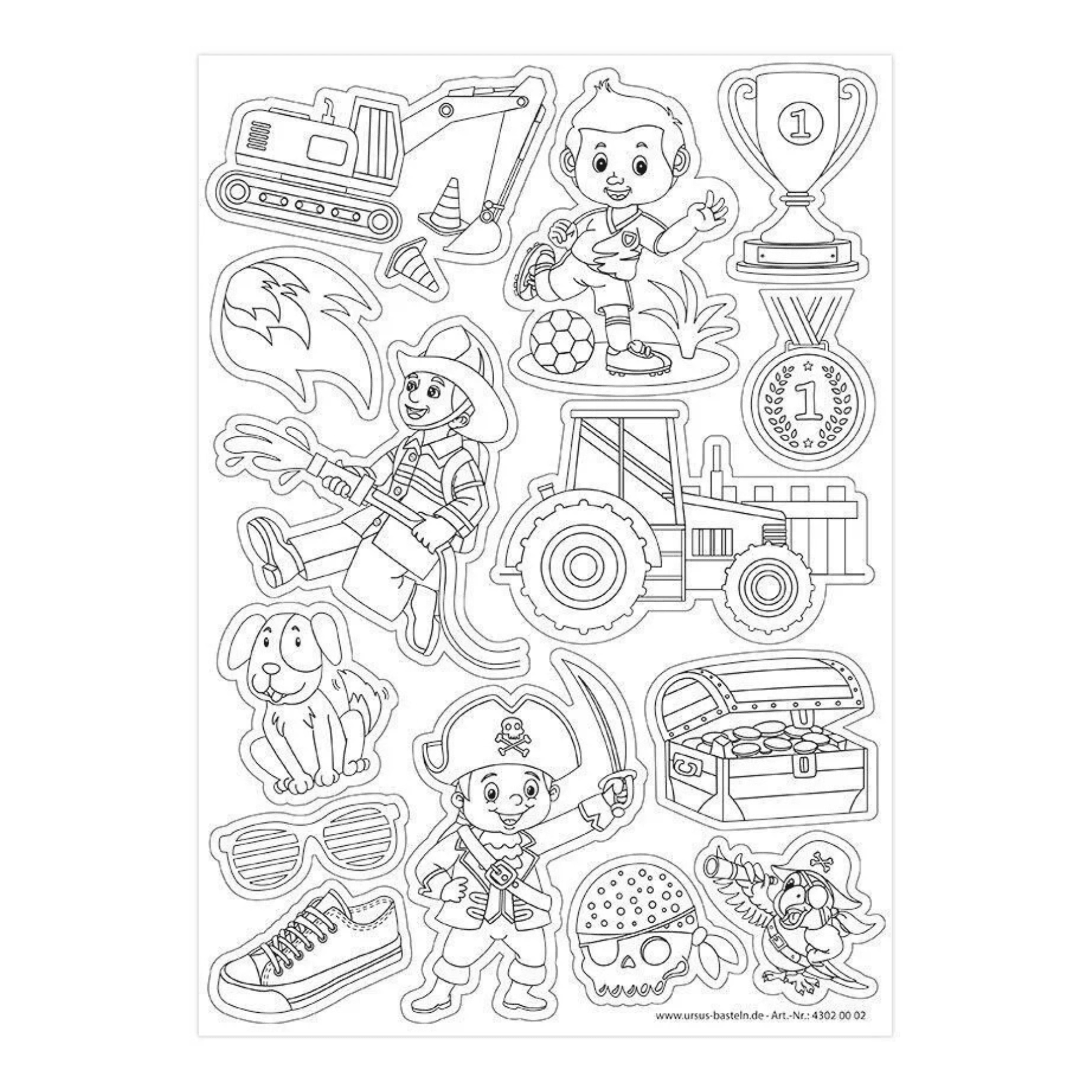 30 Magnete zum Ausmalen - Adventure Ursus - malmichbunt.de