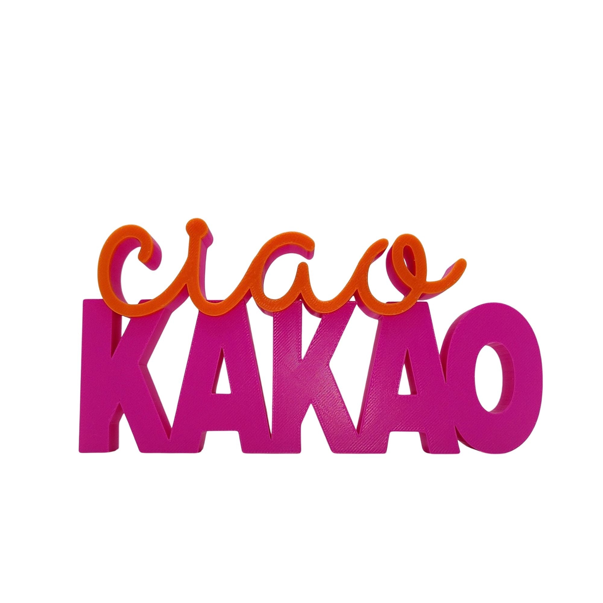 3D Drucker Schriftzug "Ciao Kakao" Pink-Orange Jeka - malmichbunt.de