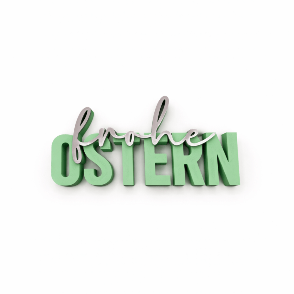 3D Drucker Schriftzug „Frohe Ostern" Mint - Grau Jeka - malmichbunt.de