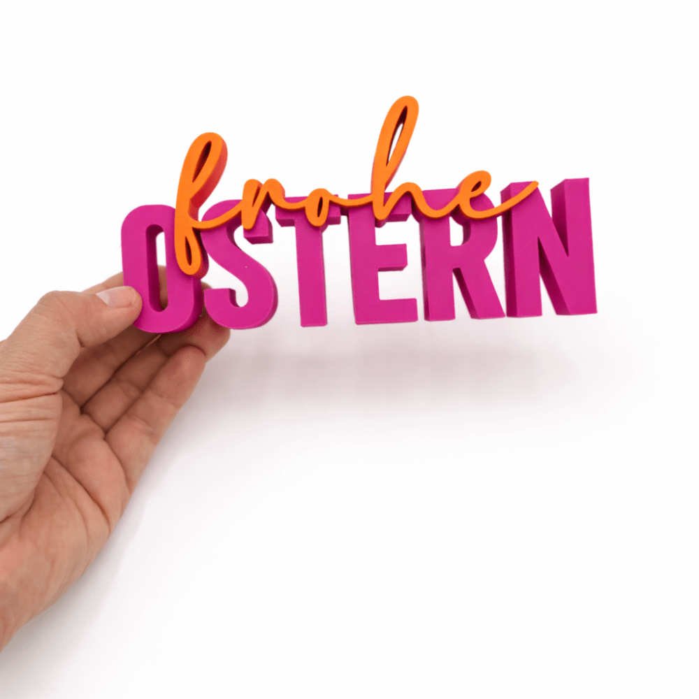 3D Drucker Schriftzug „Frohe Ostern" Pink - Orange Jeka - malmichbunt.de