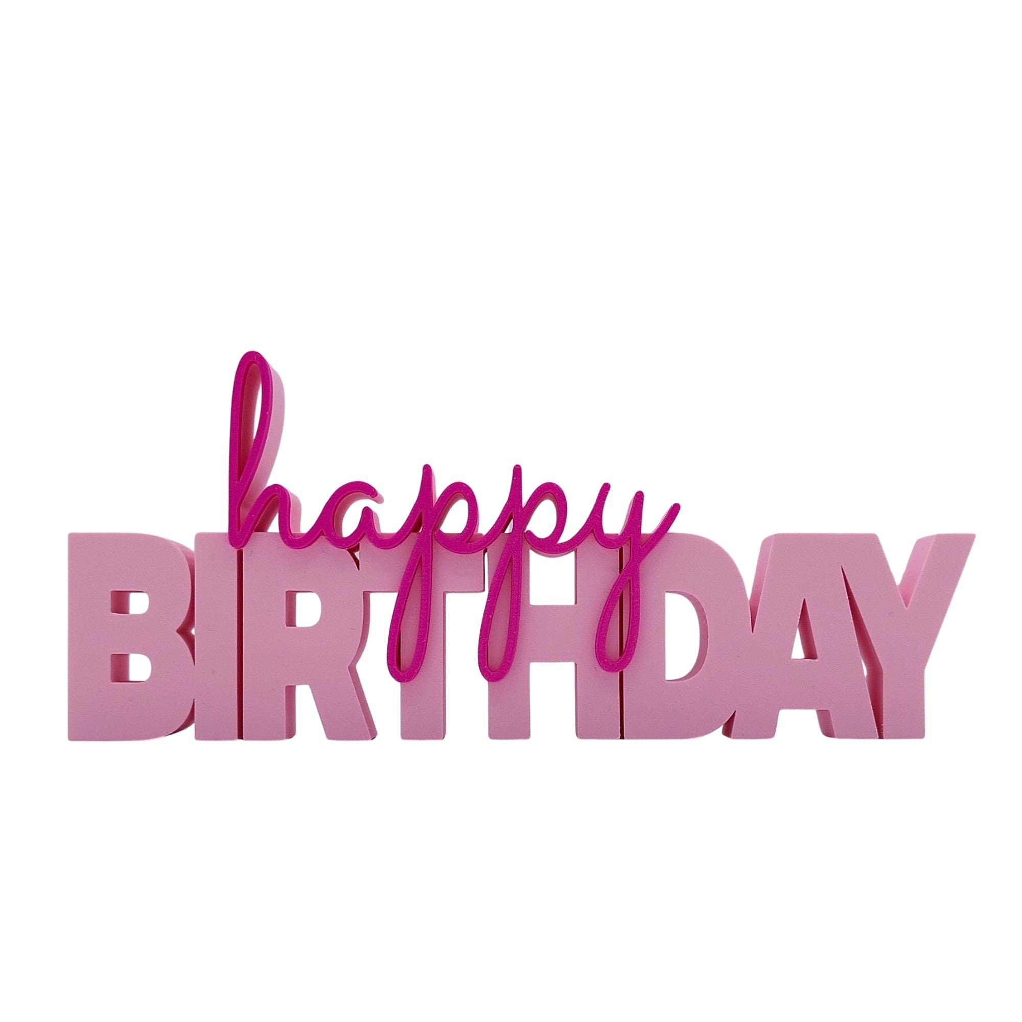 3D Drucker Schriftzug "Happy Birthday" Rosa-Pink Jeka - malmichbunt.de