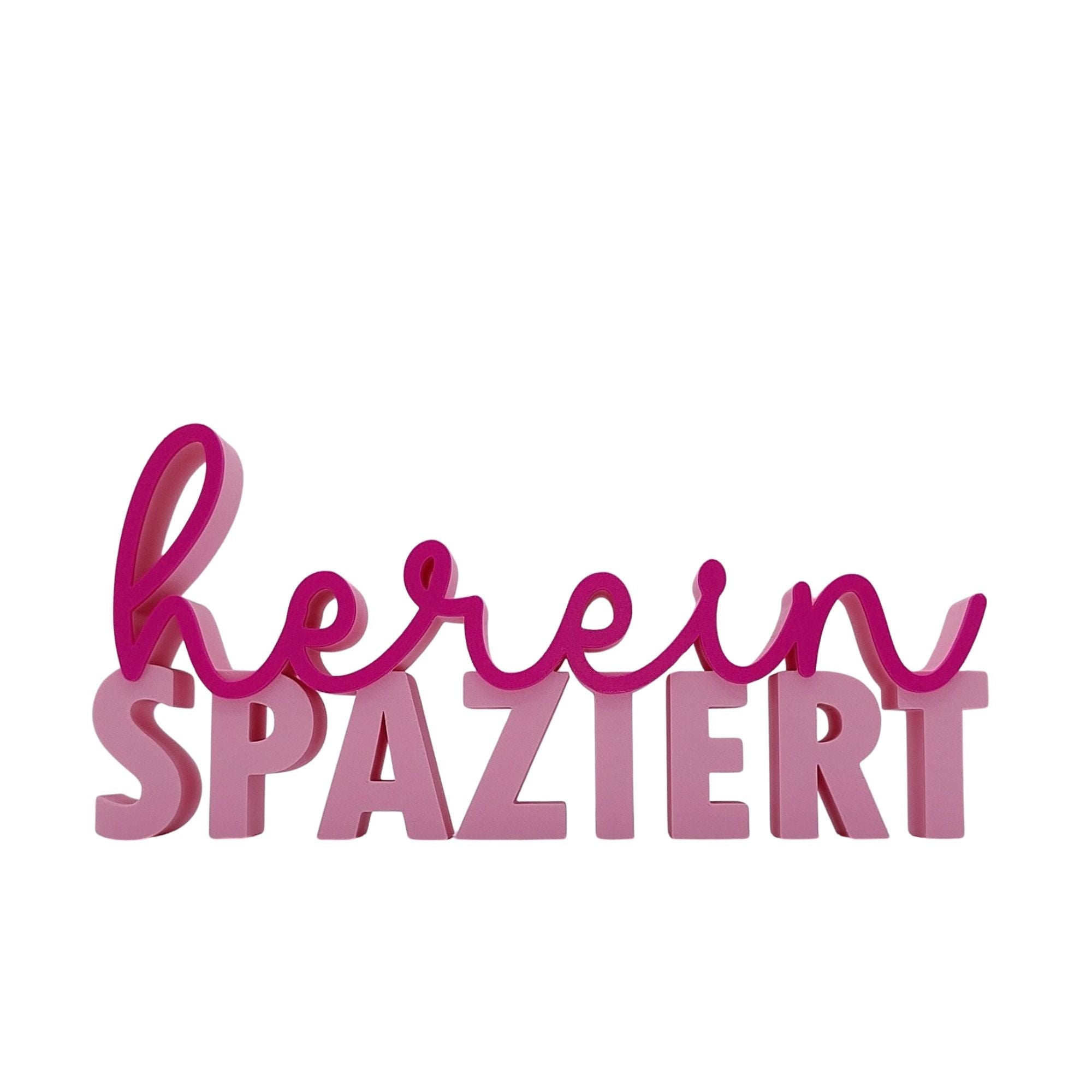 3D Drucker Schriftzug "Hereinspaziert" Rosa-Pink Jeka - malmichbunt.de