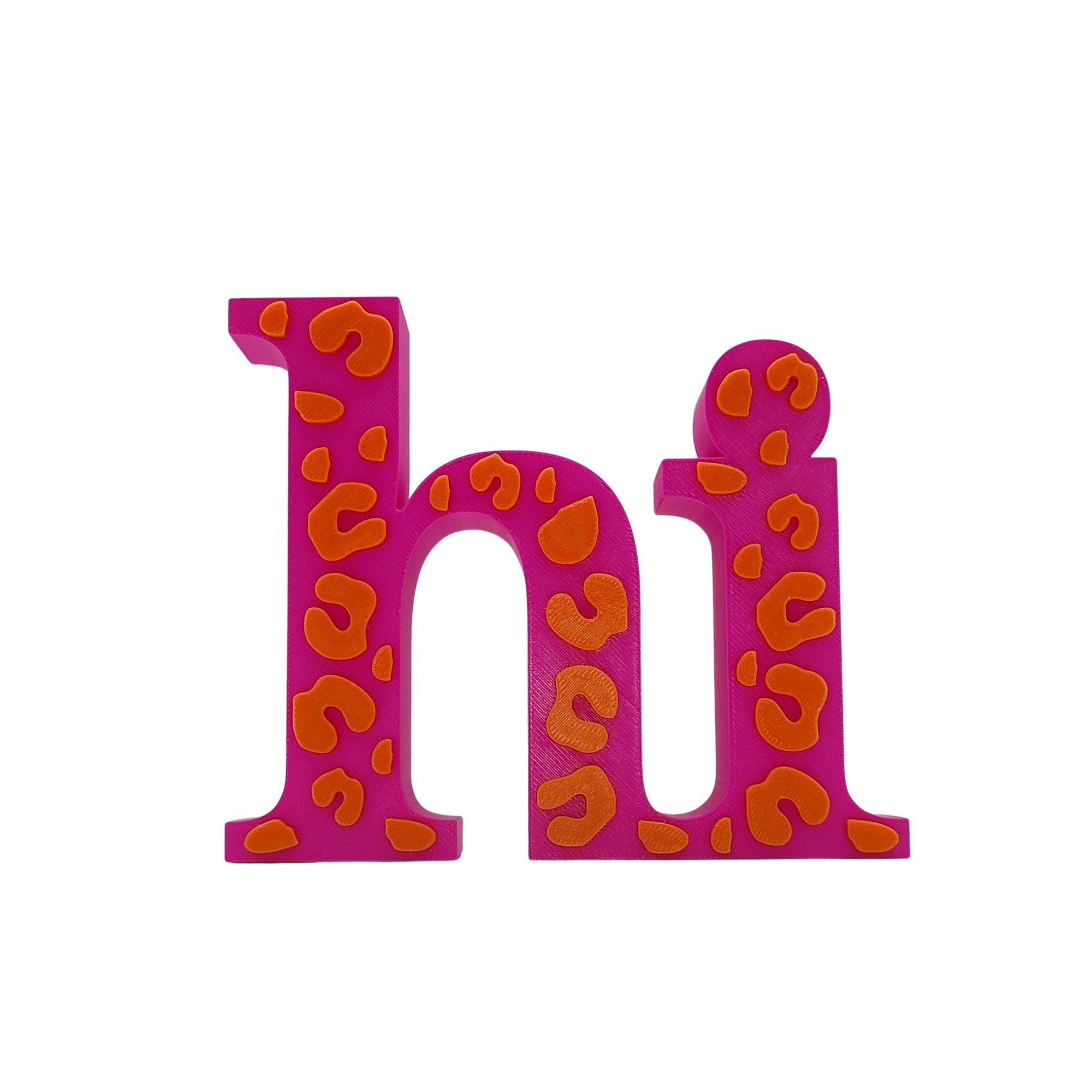 3D Drucker Schriftzug "Hi" Pink-Leo Jeka - malmichbunt.de