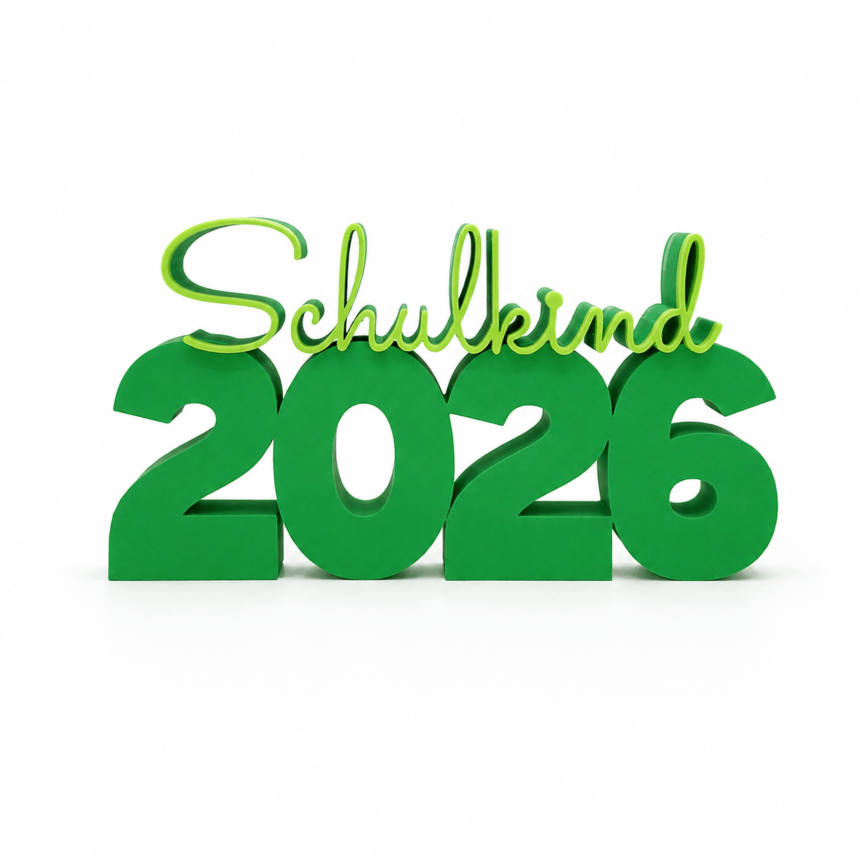 3D Drucker Schriftzug "Schulkind 2026" Grün Jeka - malmichbunt.de