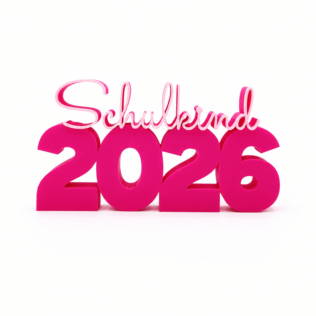 3D Drucker Schriftzug "Schulkind 2026" Pink Jeka - malmichbunt.de