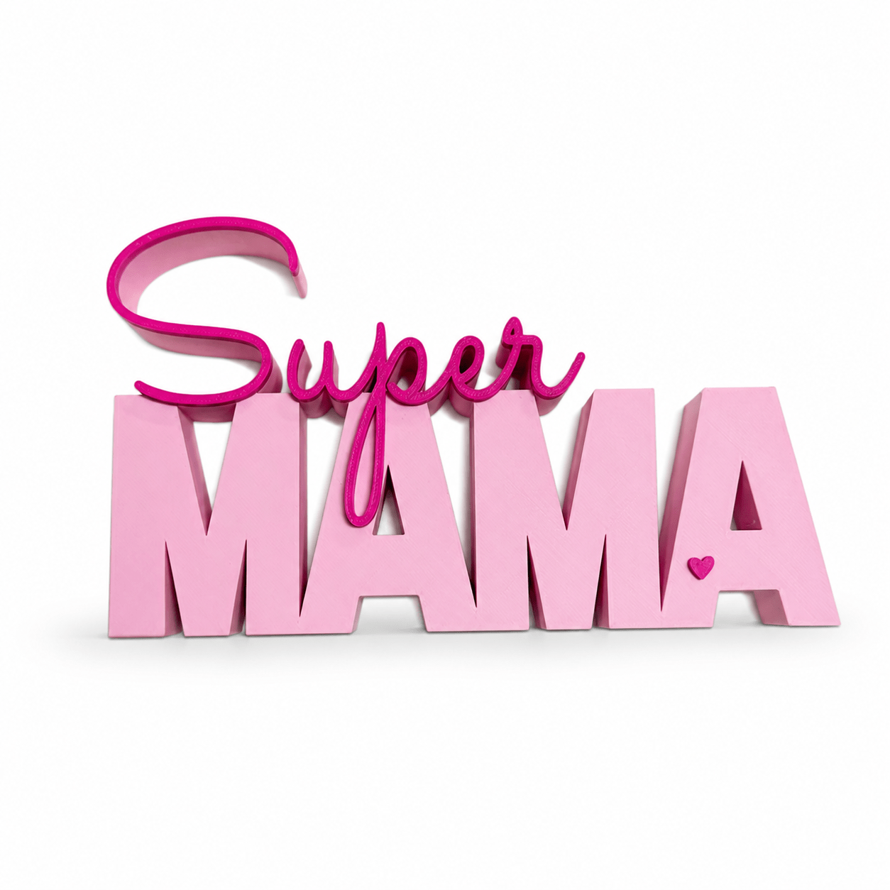 3D Drucker Schriftzug "Super Mama" Rosa - Pink Jeka - malmichbunt.de