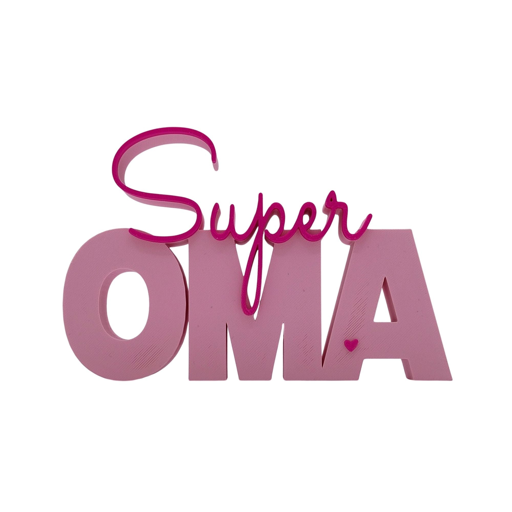 3D Drucker Schriftzug "Super Oma" Rosa-Pink Jeka - malmichbunt.de