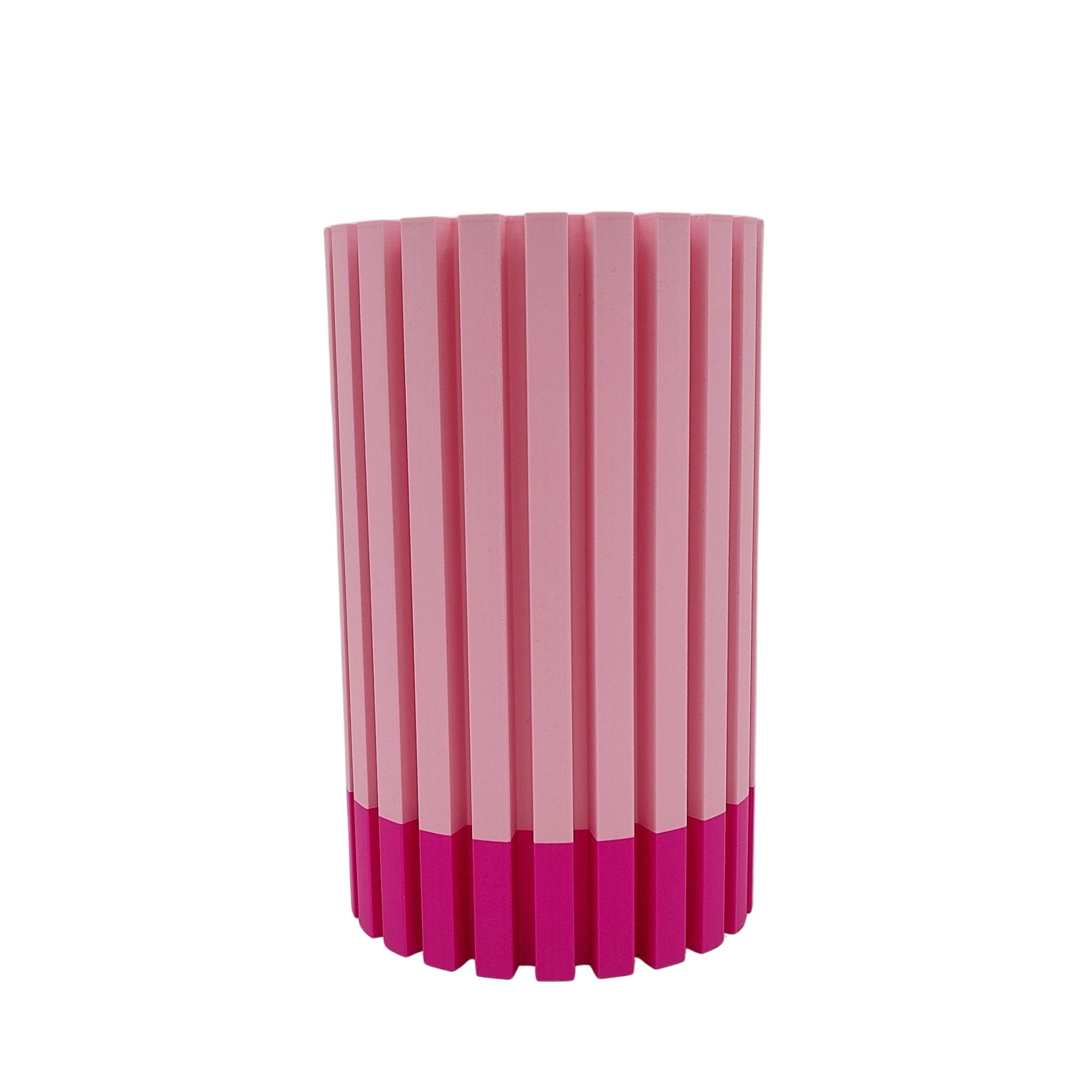 3D Drucker Vase - Rosa-Pink mit Innenvase aus Glas