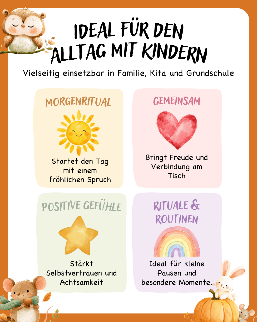 40 Tischsprüche für Kinder – Herbst - PDF zum Ausdrucken Jeka - malmichbunt.de