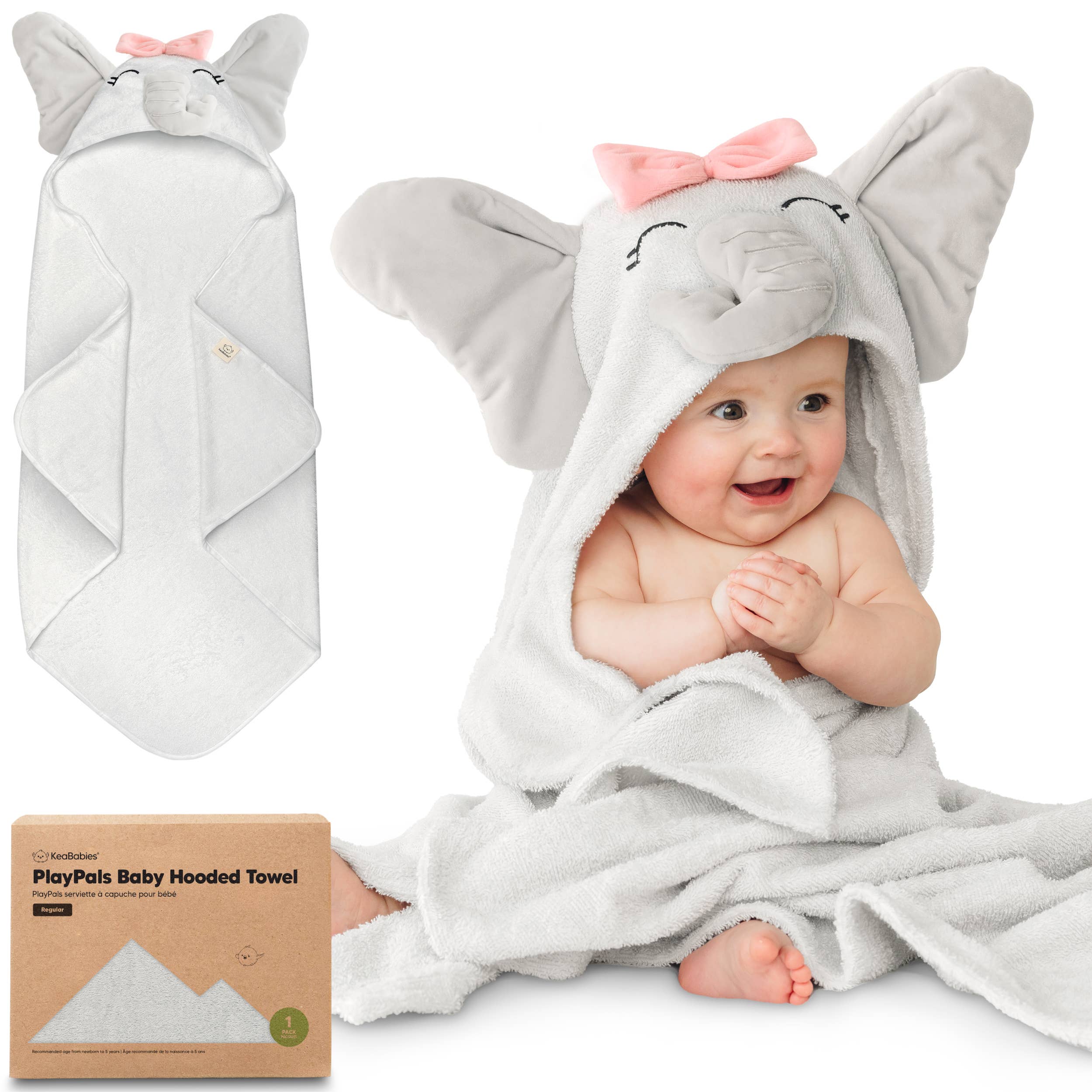 KeaBabies PlayPals Baby-Kapuzenhandtuch für Neugeborene: Ella