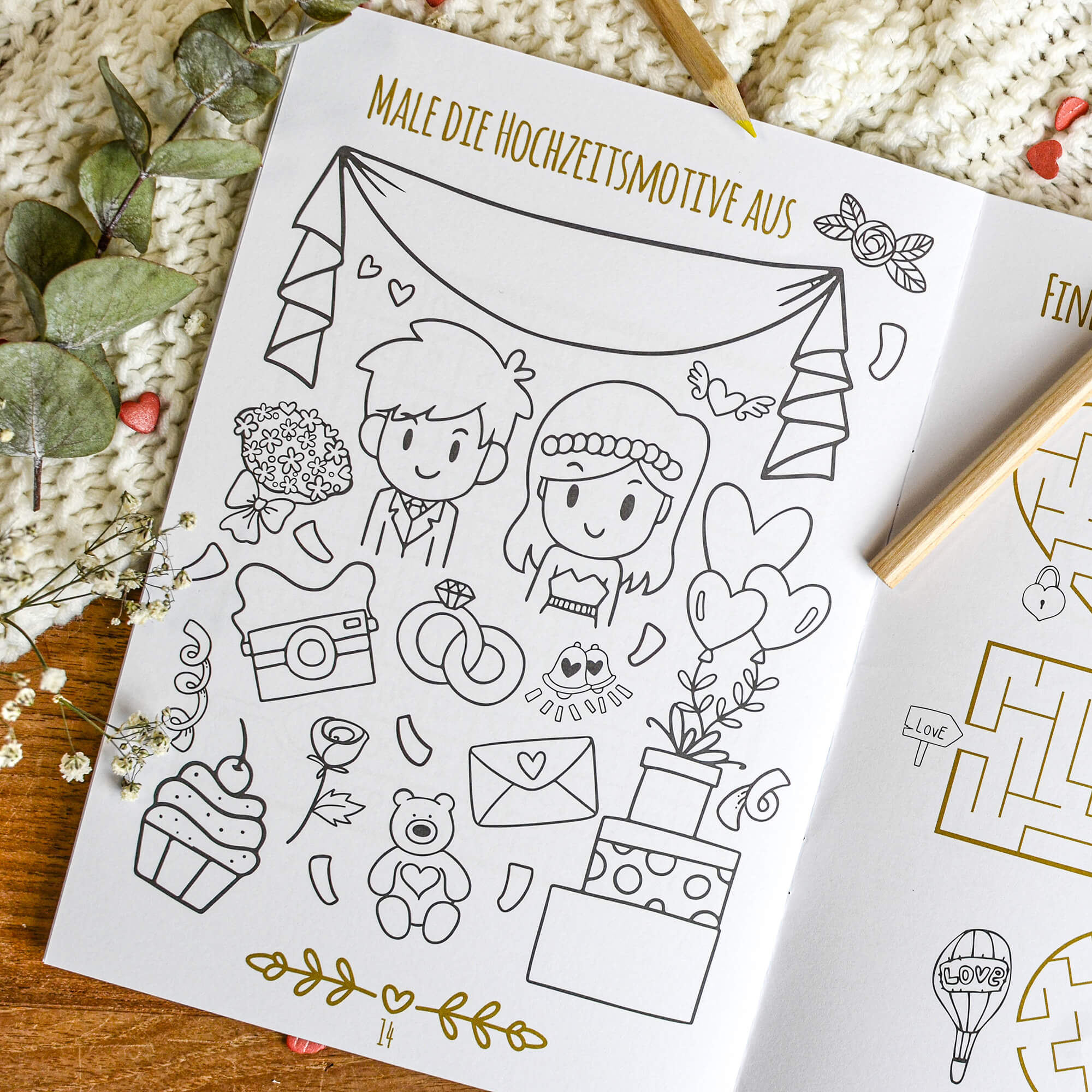 4er Set Hochzeitsmalbuch für Kinder Jeka - malmichbunt.de