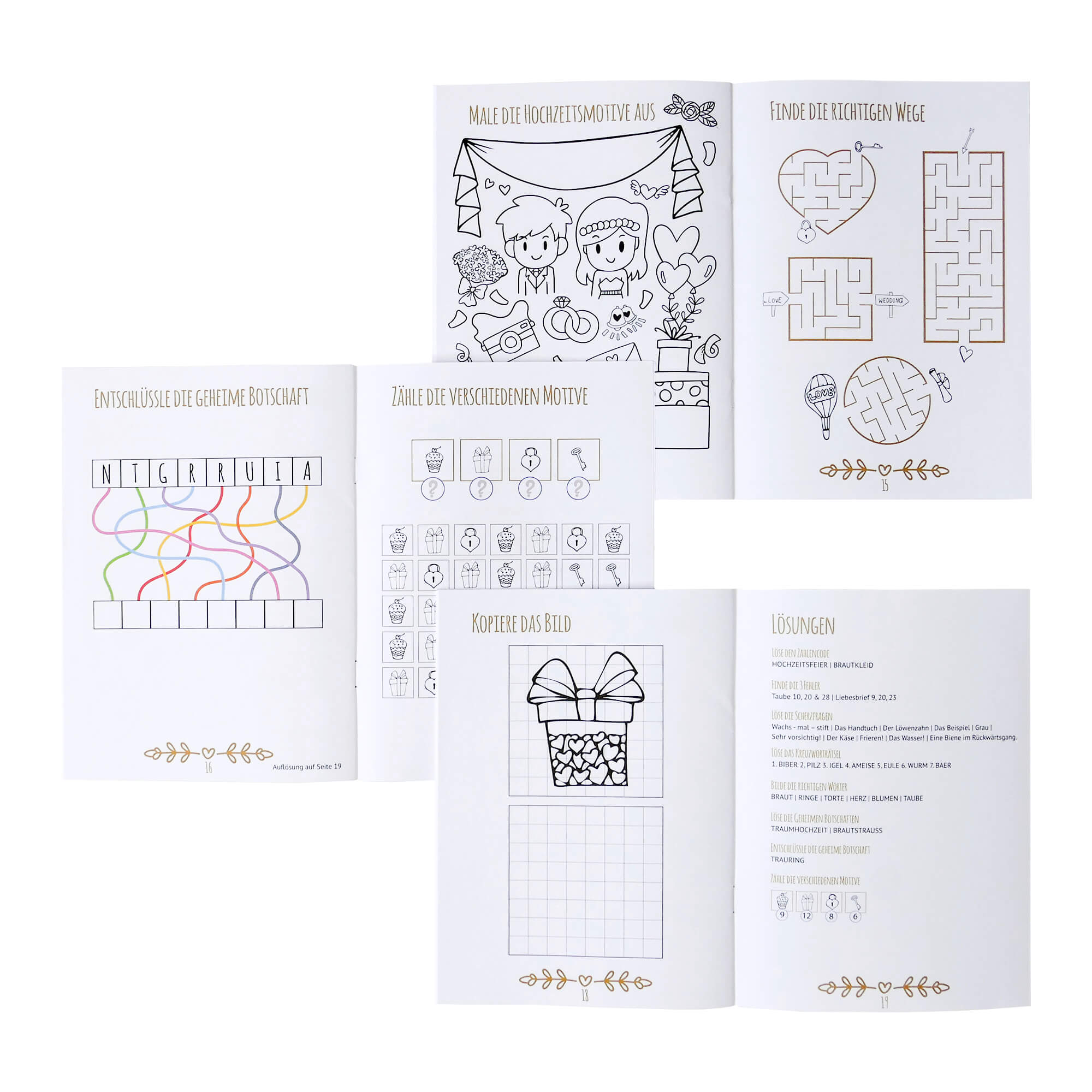 4er Set Hochzeitsmalbuch für Kinder Jeka - malmichbunt.de