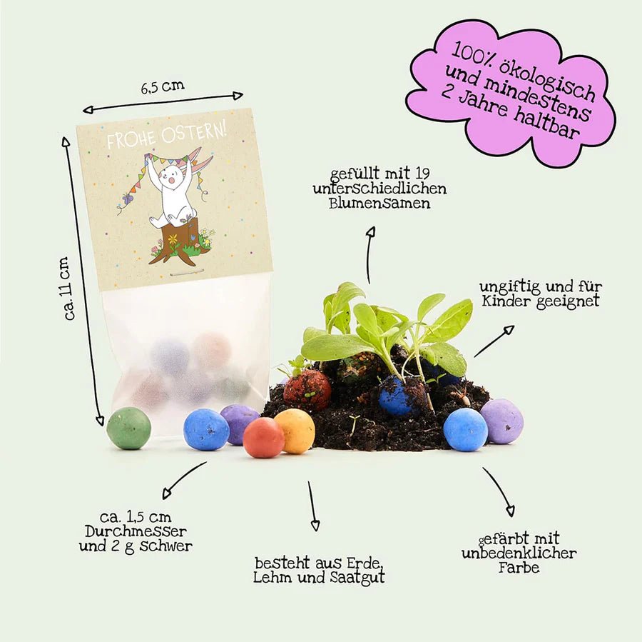 5 Blumenmurmeln im Tütchen – Osterhase Die Stadtgärtner - malmichbunt.de