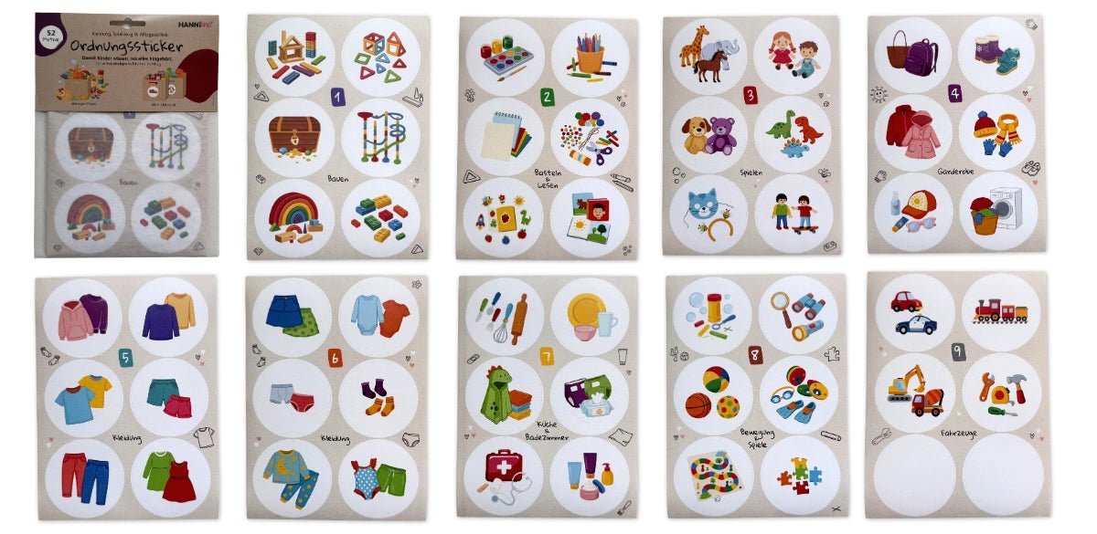 52 Ordnungssticker fürs Kinderzimmer - Hanniline HANNIline - malmichbunt.de