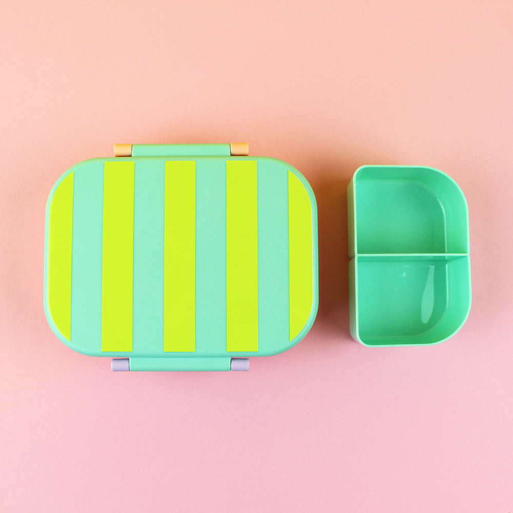 Brotdose/Lunchbox – mint/gelb/apricot im Geschenkkarton