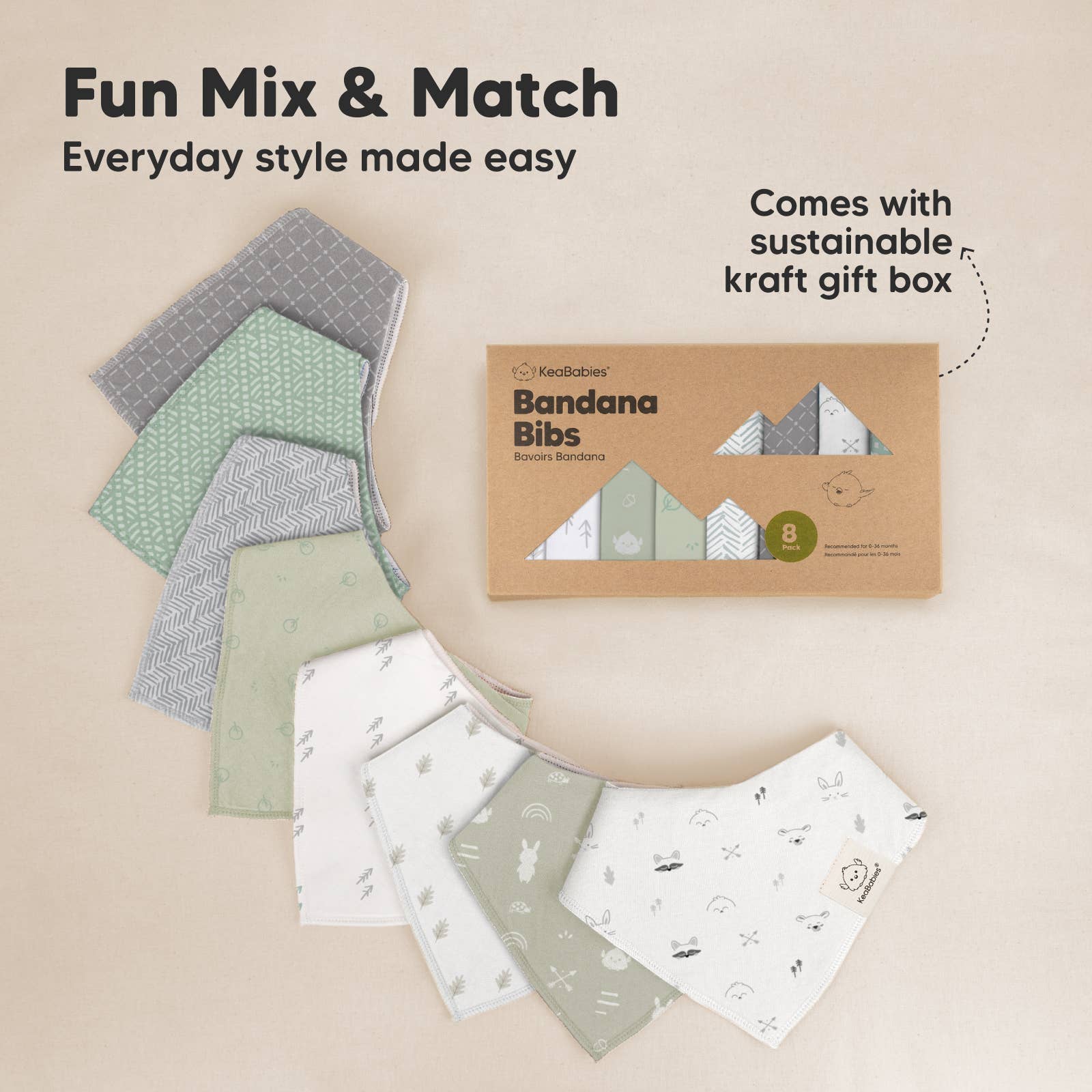 8er-Set Baby-Bandana-Lätzchen für Jungen und Mädchen: Nordisch KeaBabies - malmichbunt.de