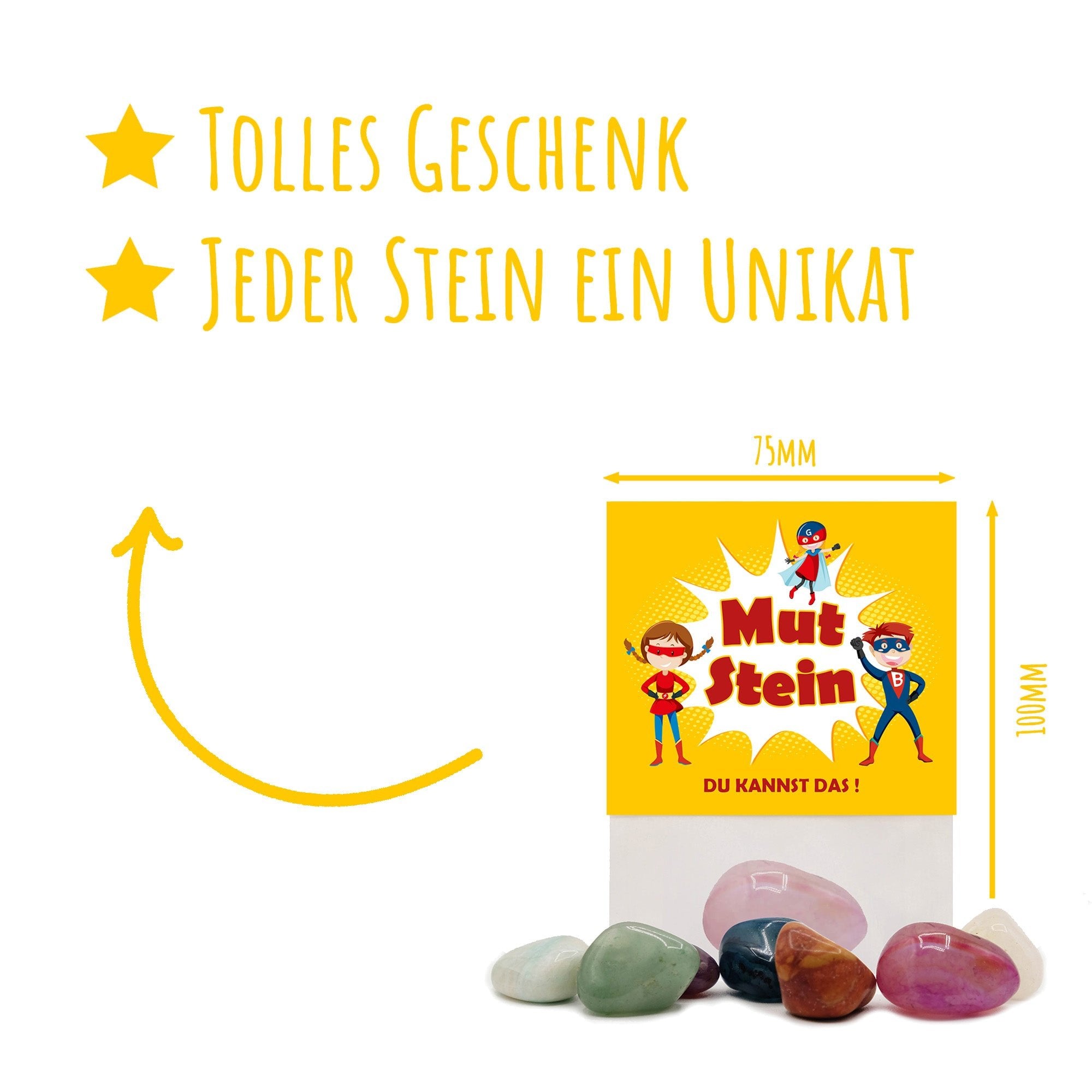 8er Set Glückssteine Mut Jeka - malmichbunt.de