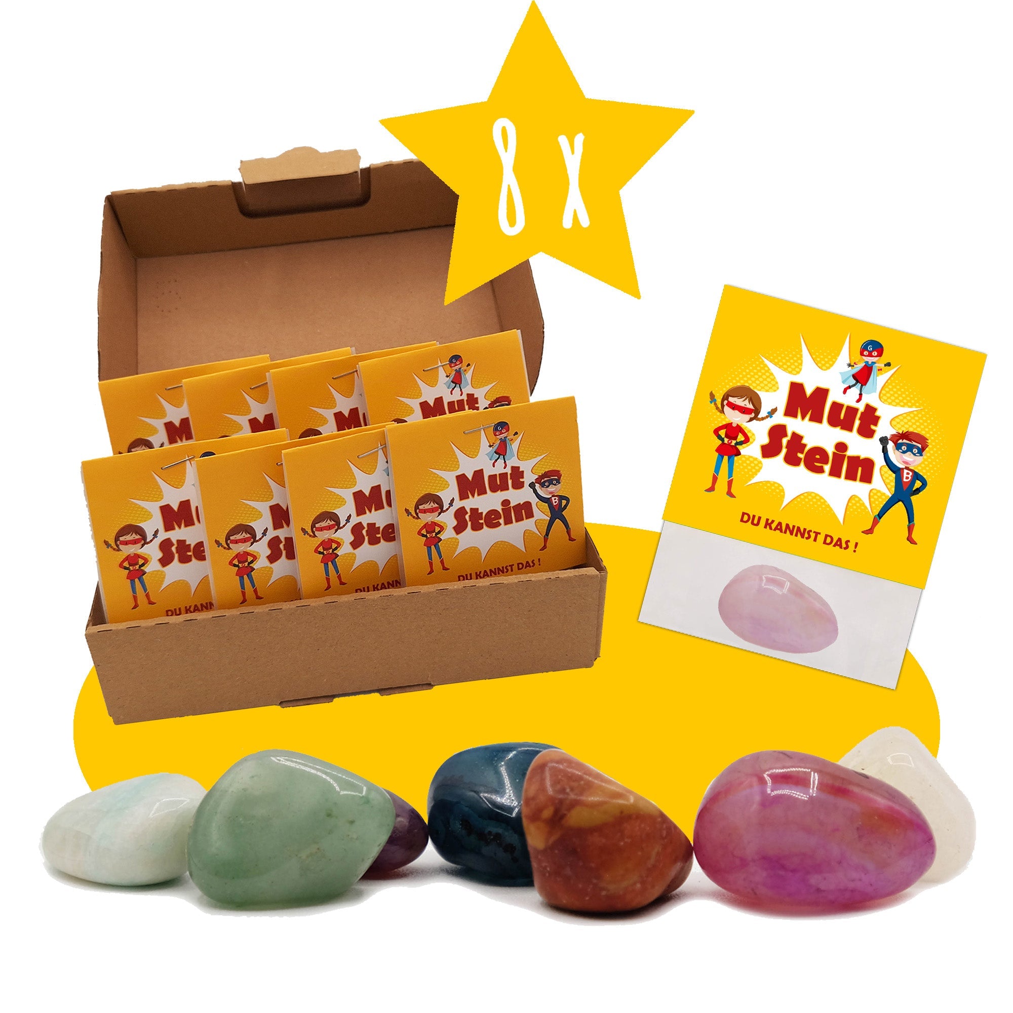 8er Set Glückssteine Mut Jeka - malmichbunt.de