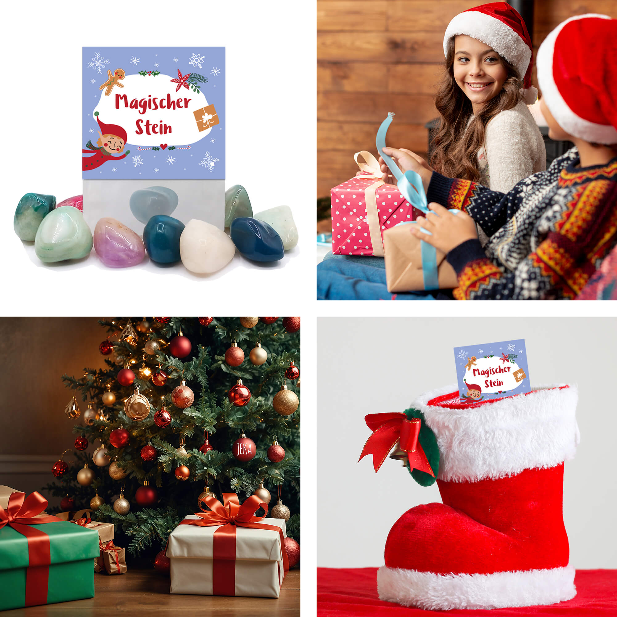 8er Set Glückssteine Weihnachten (Elf) Jeka - malmichbunt.de