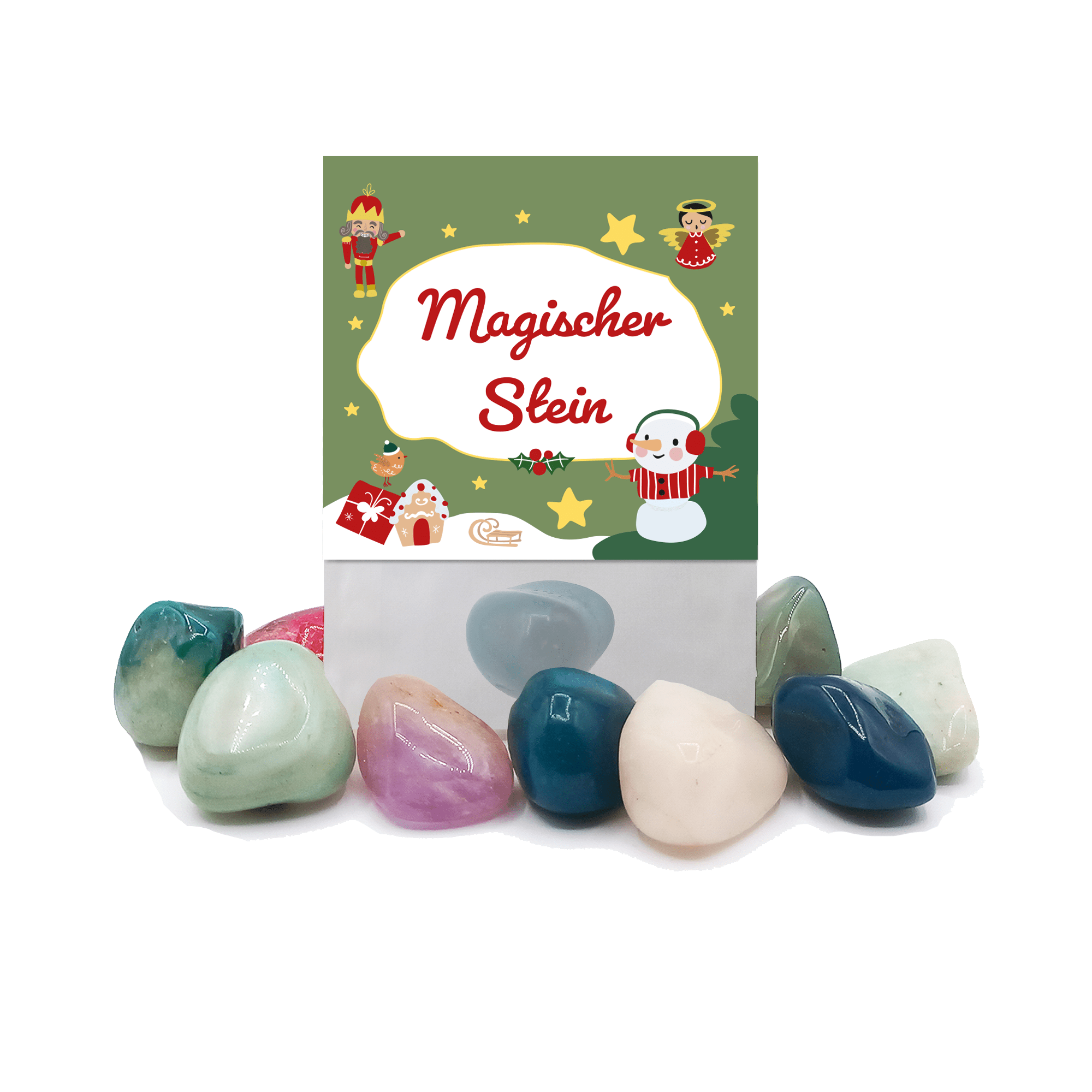 8er Set Glückssteine Weihnachten (Grün) Jeka - malmichbunt.de
