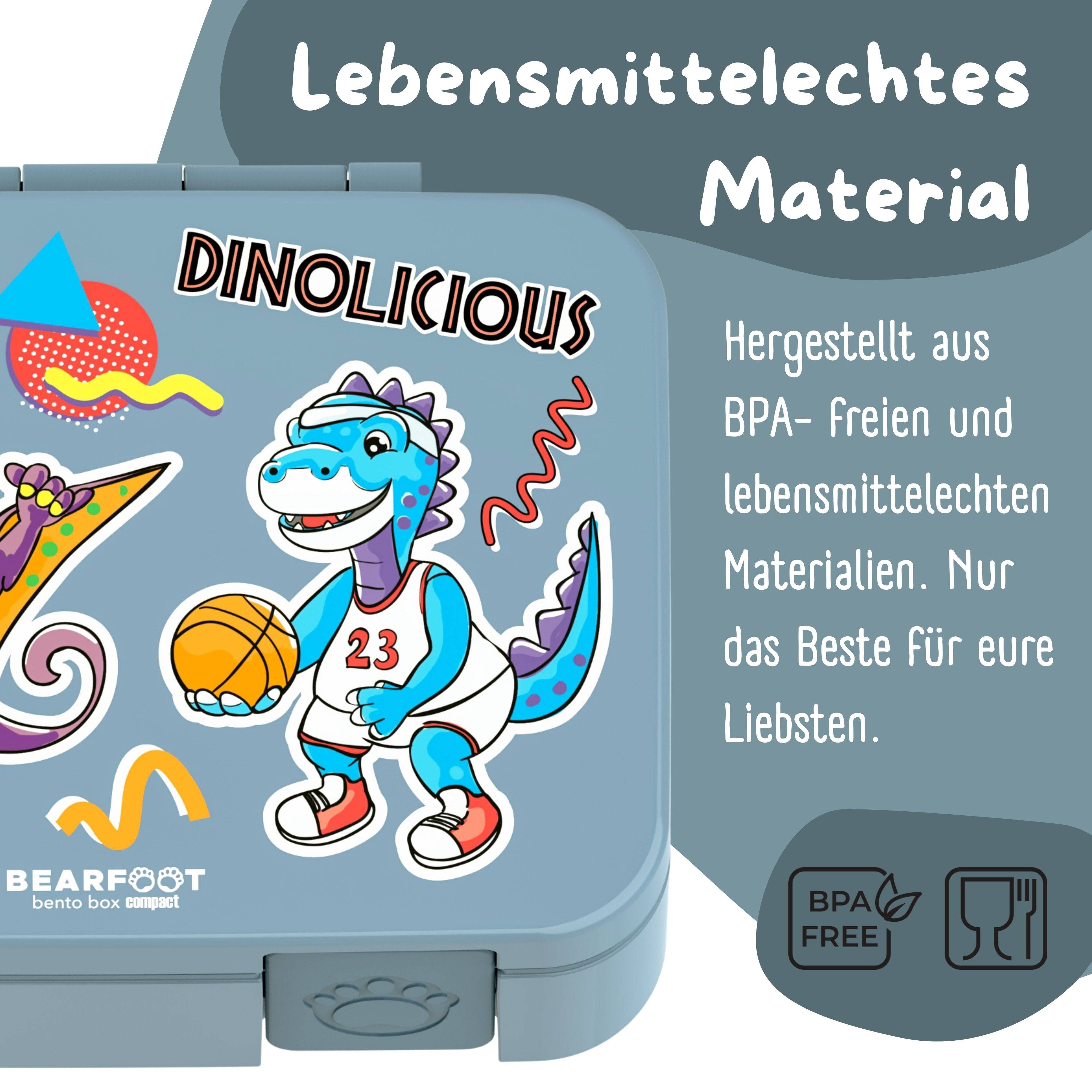 Bearfoot Bentobox Compact - Dinos blau - 1.000ml