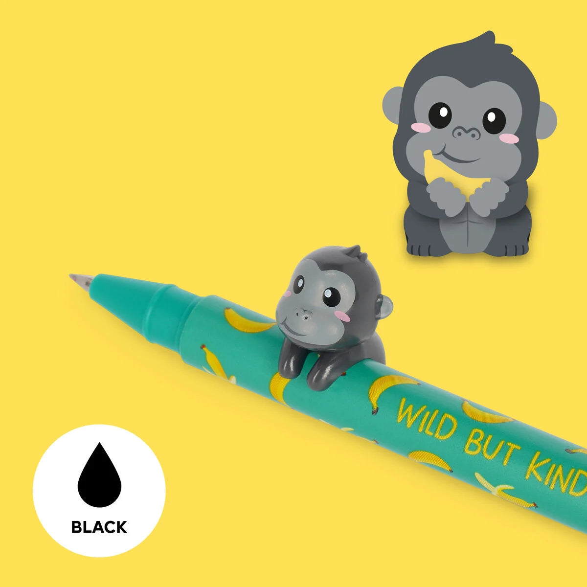 Lovely Friends Stift mit Deko-Tierchen Gorilla „Wild but Kind“