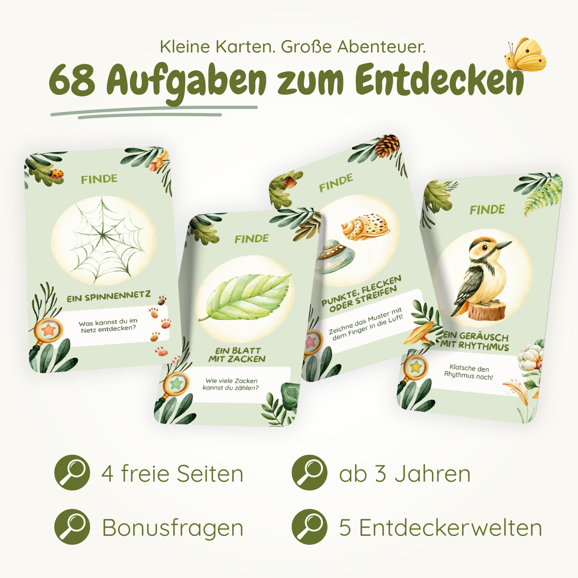 WO IST ES? – Entdeckerkarten für Kinder | Outdoor-Suchspiel mit 68 Aufgaben