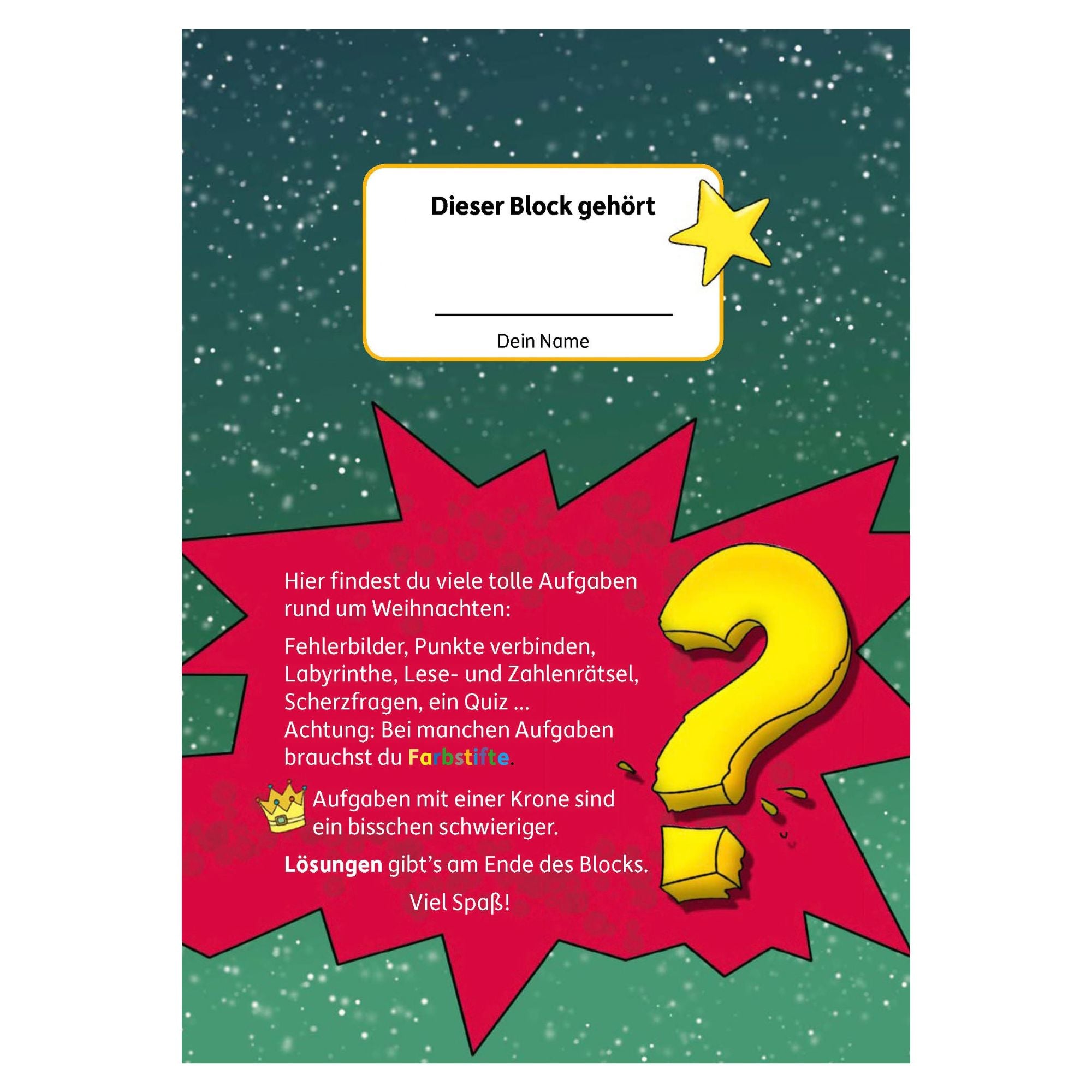 Weihnachtsrätsel ab 8 Jahre - Rätselblock Nr. 372