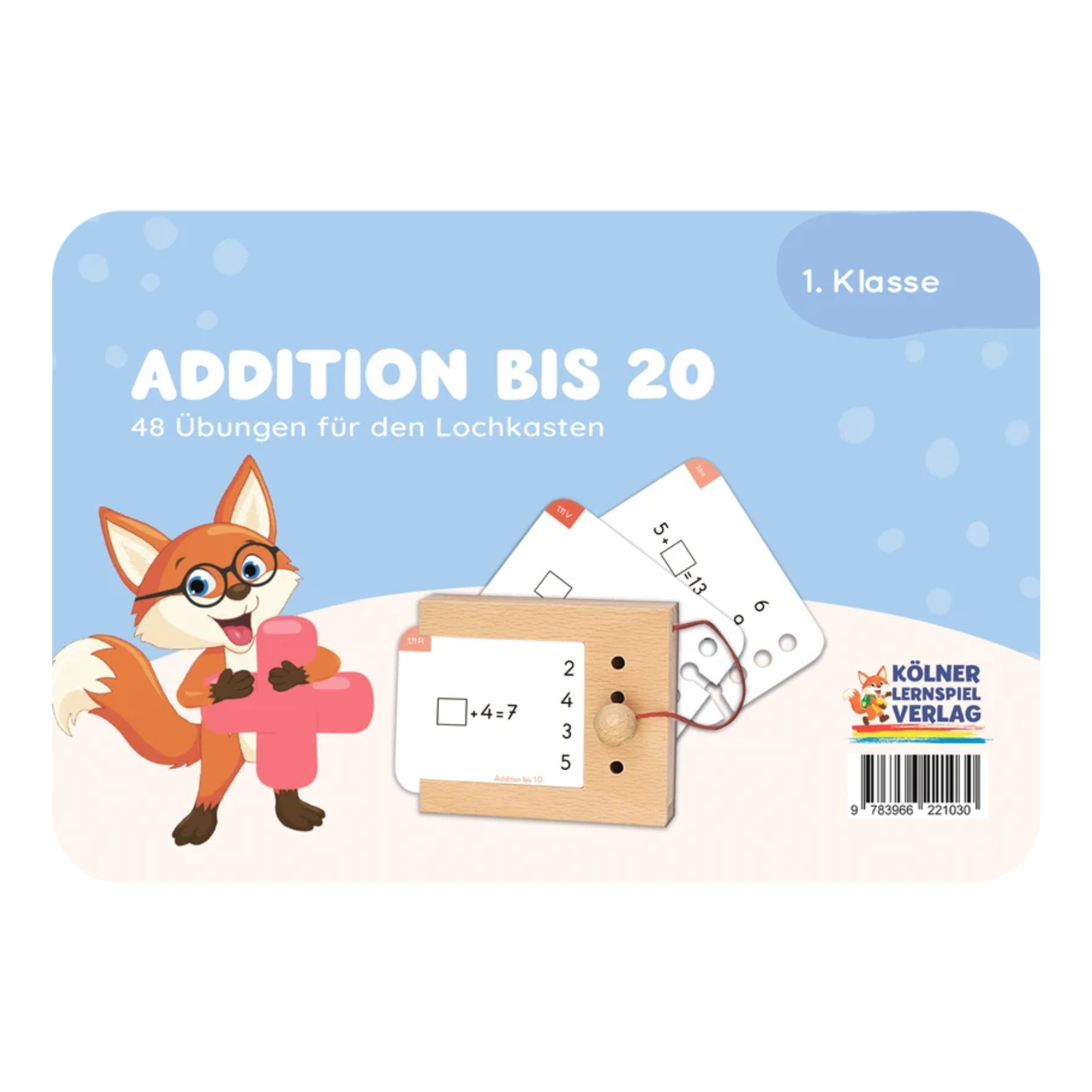 Addition bis 20 - Übungen für den Lochkasten