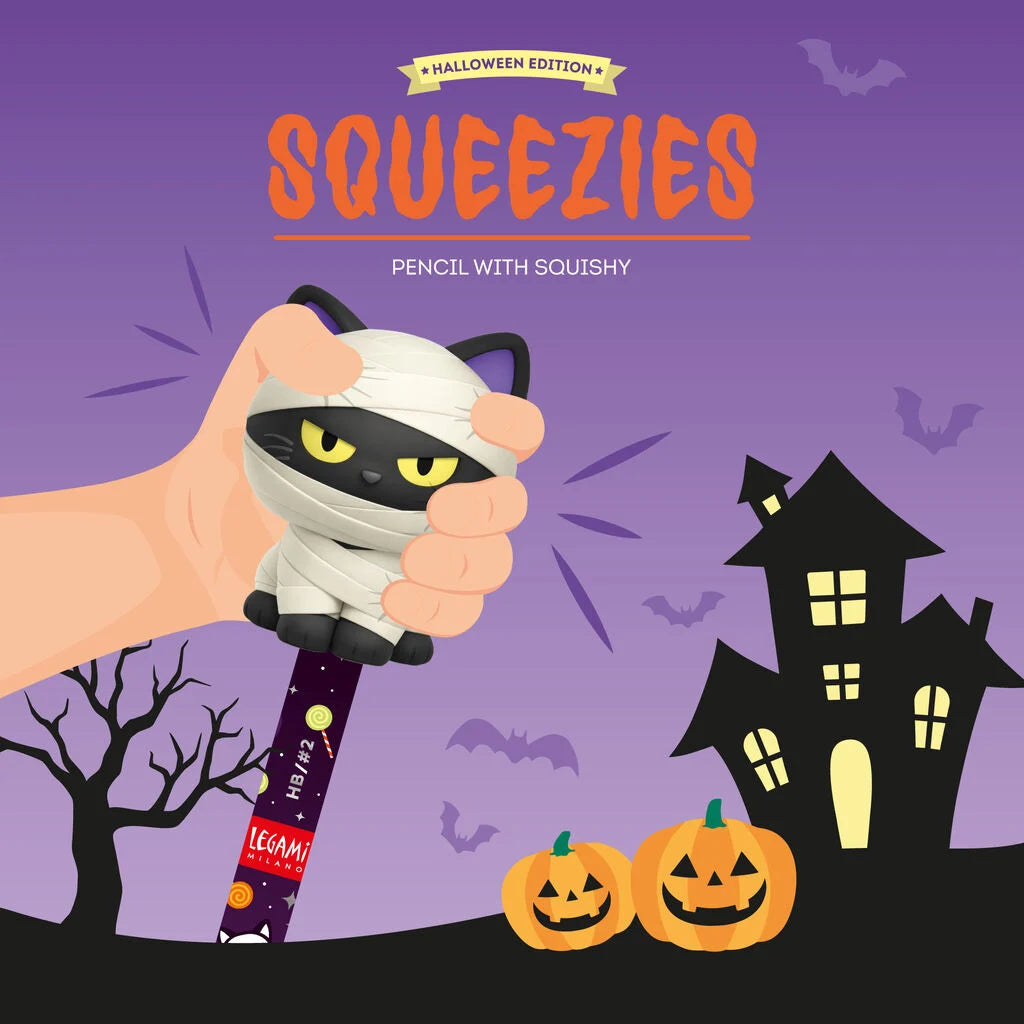 Halloween-Anti-Stress-Bleistift Mummy Cat „Nine Lives Later“ - Squeezies