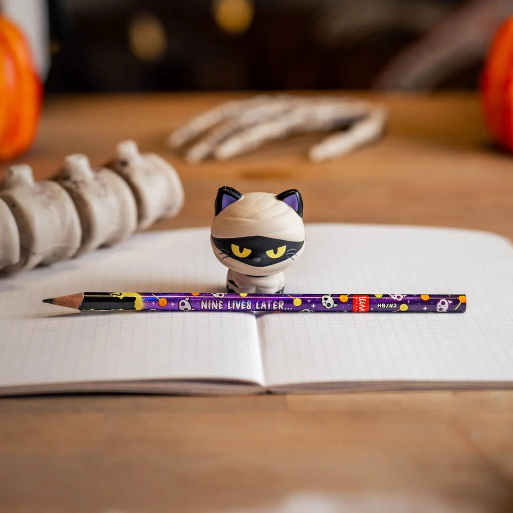Halloween-Anti-Stress-Bleistift Mummy Cat „Nine Lives Later“ - Squeezies