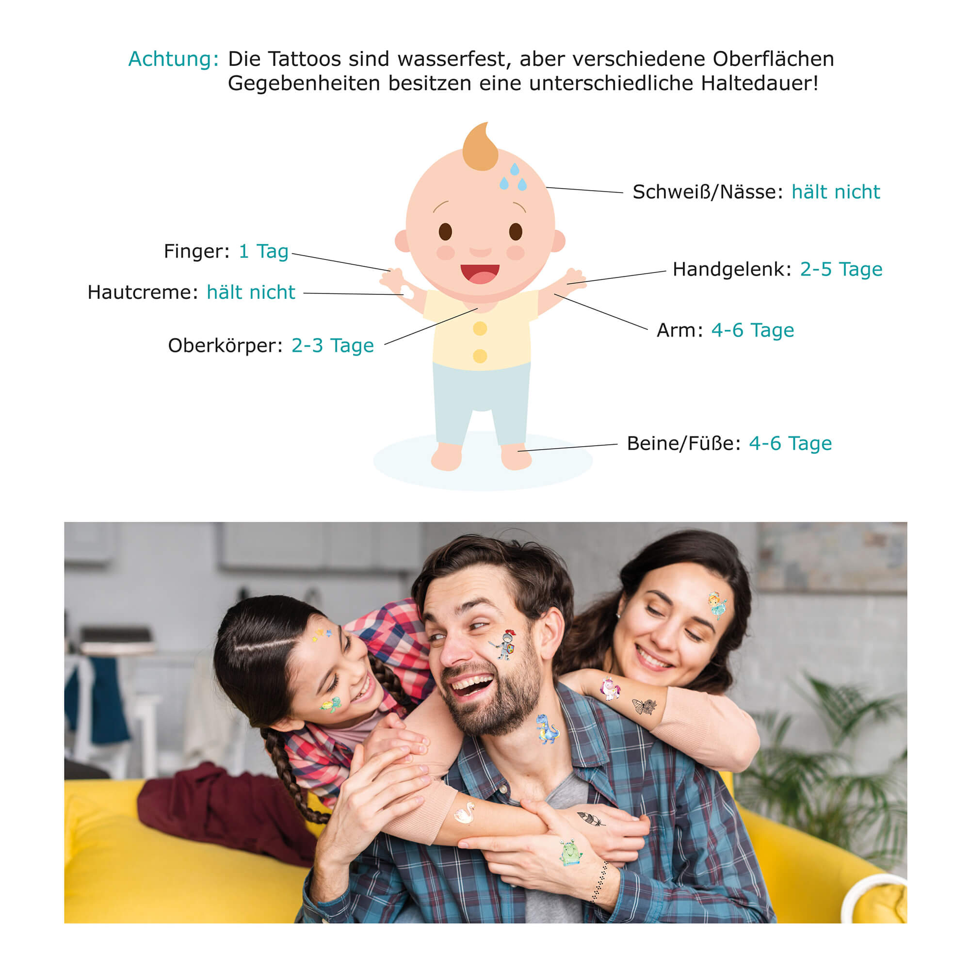 Papierdrachen Kindertattoo Metallic - Mandala Papierdrachen - malmichbunt.de