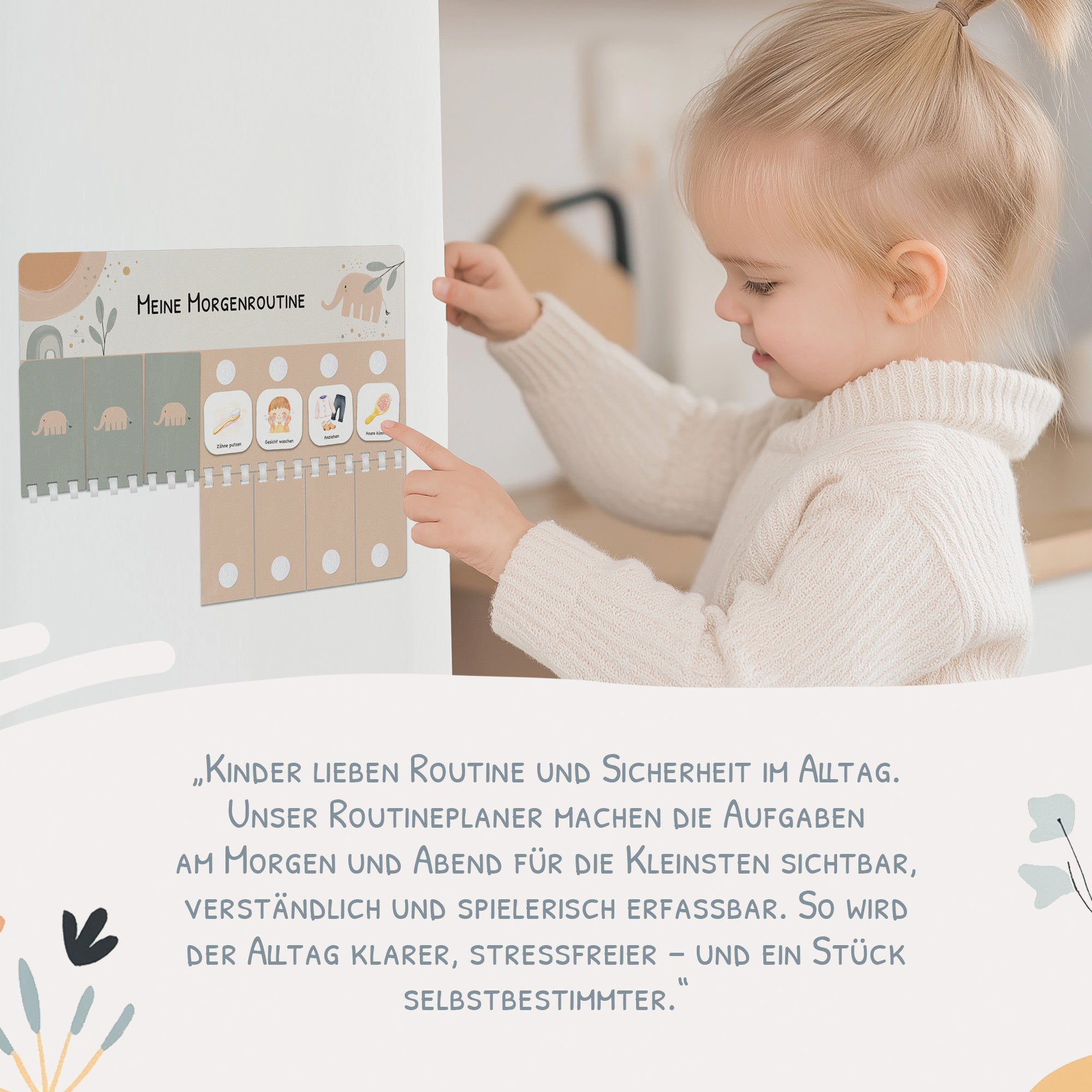Routineplaner (Morgen & Abend) inkl. 105 Routinekärtchen - Elephant
