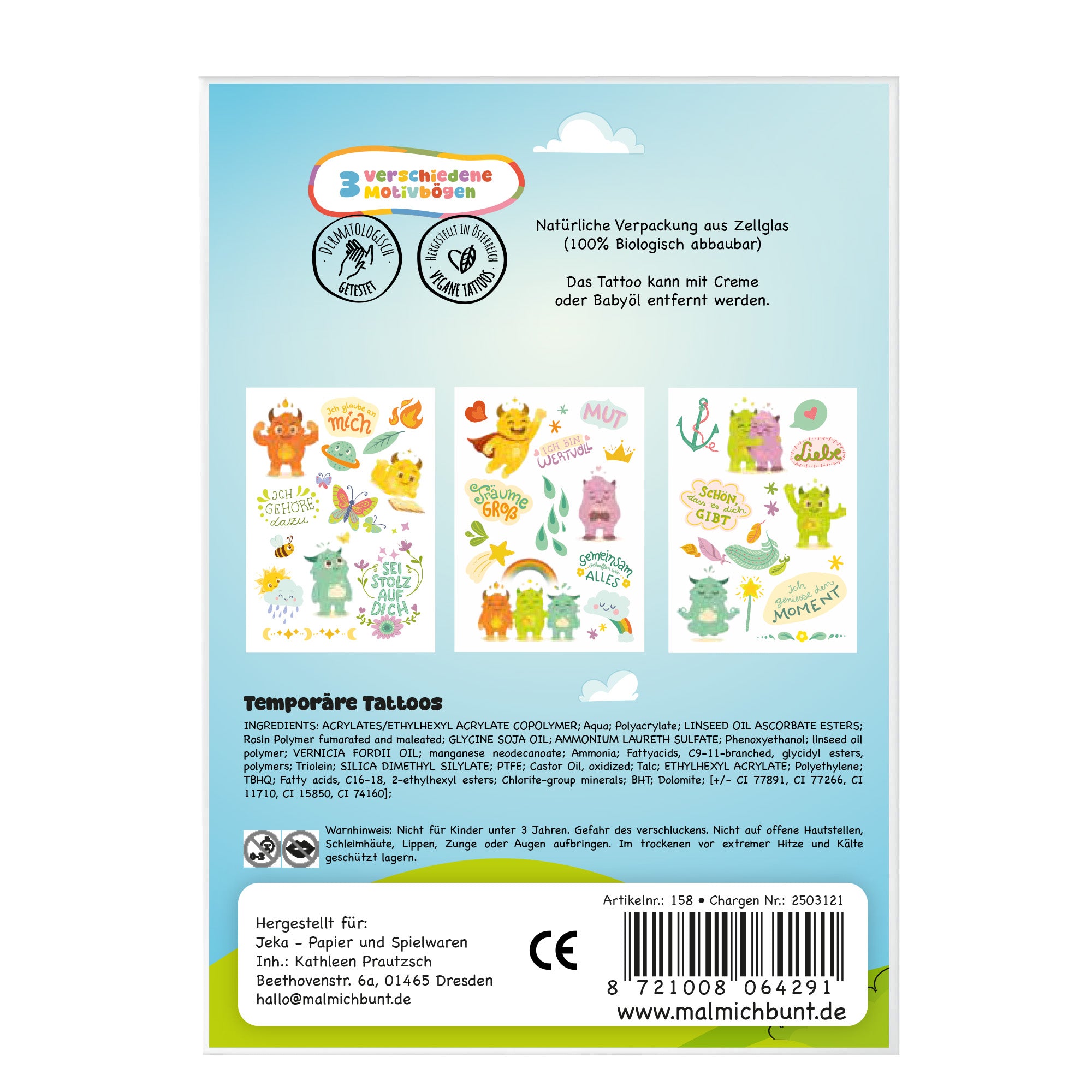 Kindertattoo Set Mutmachbande