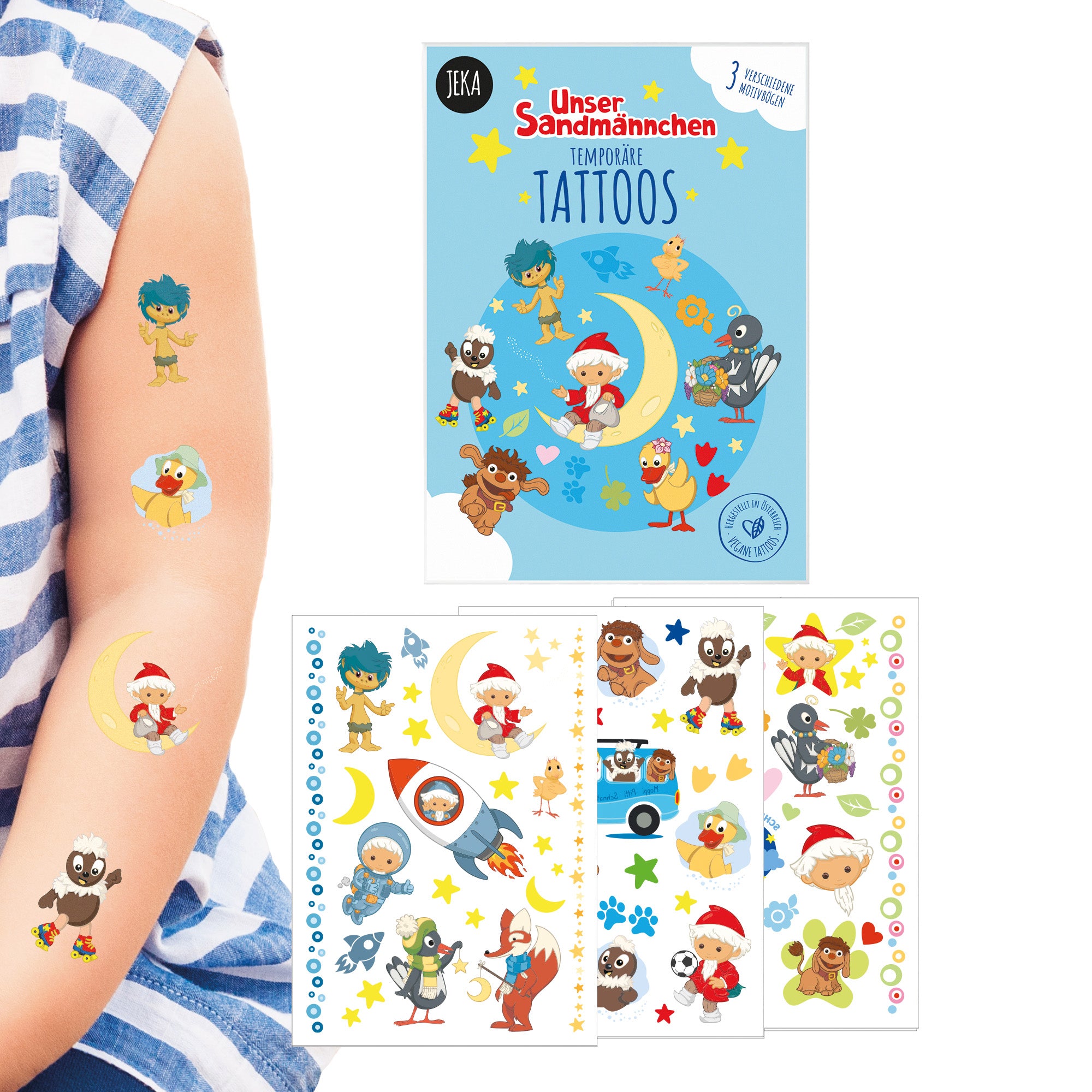 Unser Sandmännchen - Kindertattoos mit 3 Bögen