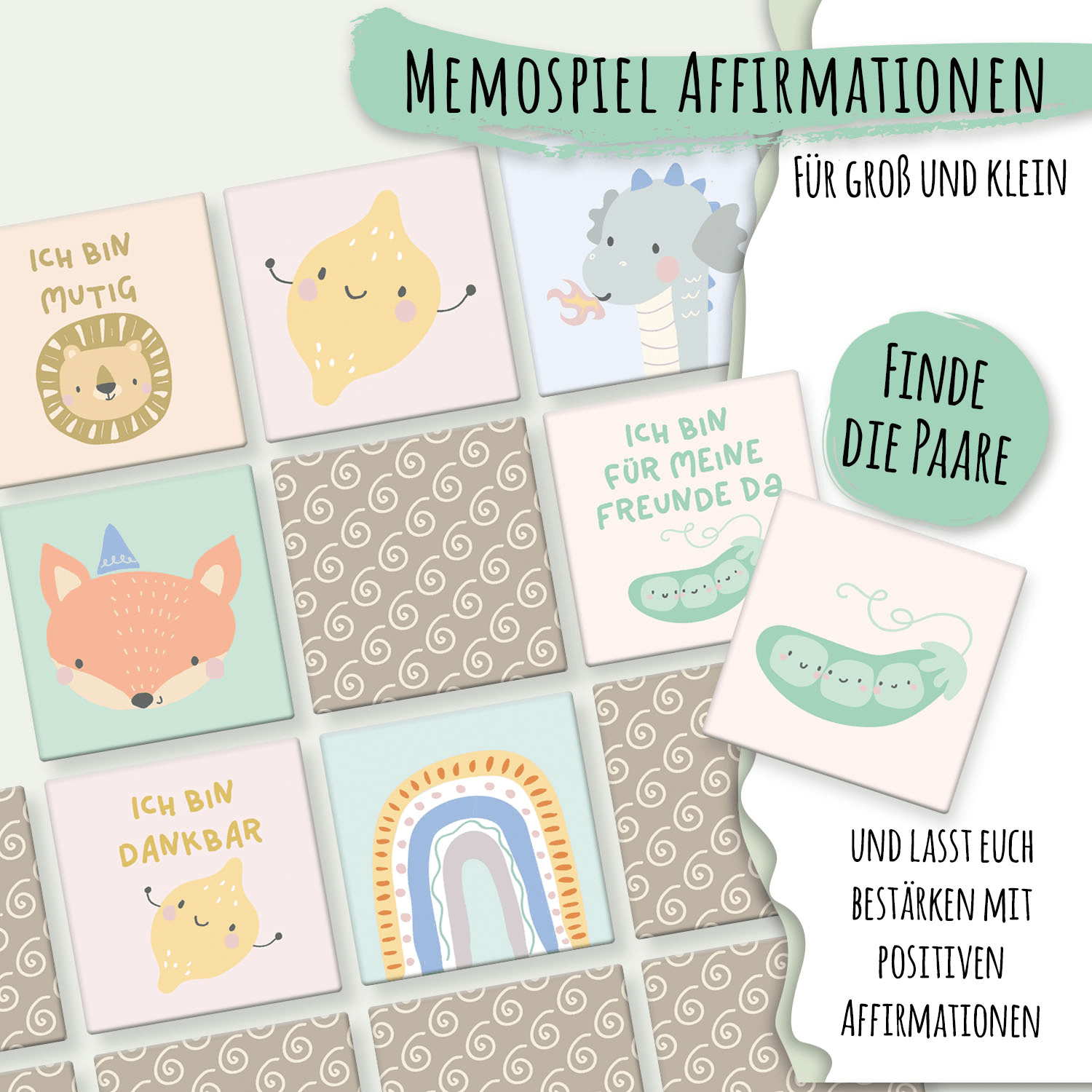 Affirmationskarten - Memospiel Jeka - malmichbunt.de