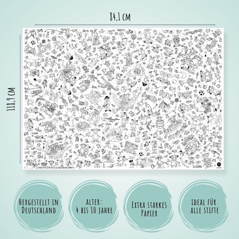 Ausmal - Tischdecke aus Papier "Die Olchis" Jeka - malmichbunt.de