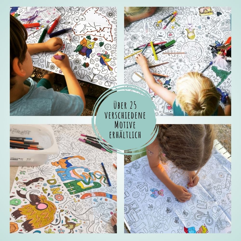 Ausmal - Tischdecke aus Papier "Die Olchis" Jeka - malmichbunt.de