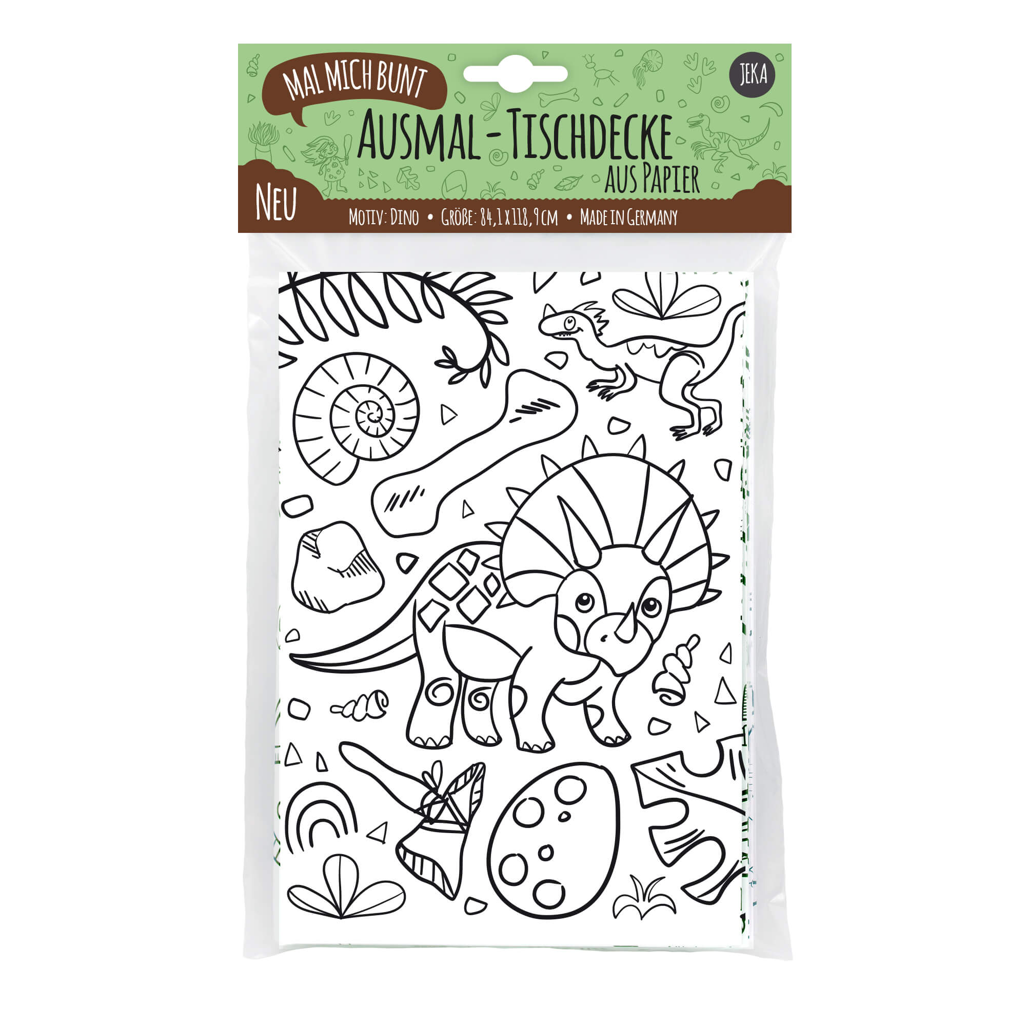 Ausmal - Tischdecke aus Papier "Dino" Jeka - malmichbunt.de