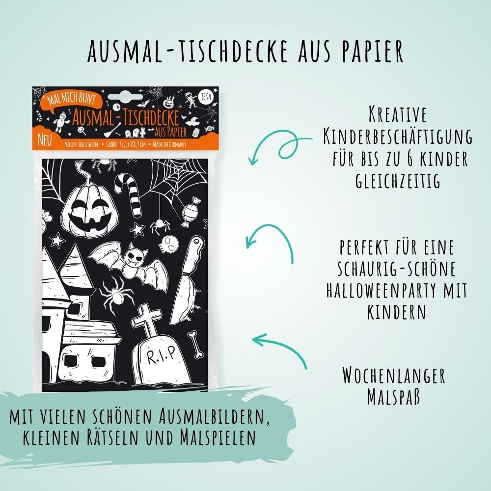 Ausmal - Tischdecke aus Papier "Halloween" Jeka - malmichbunt.de