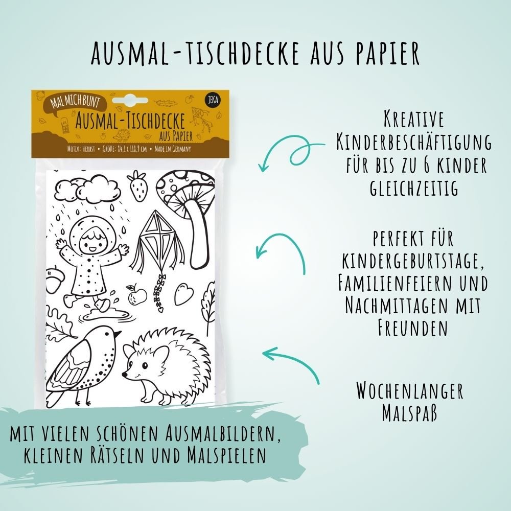 Ausmal - Tischdecke aus Papier "Herbst" Jeka - malmichbunt.de