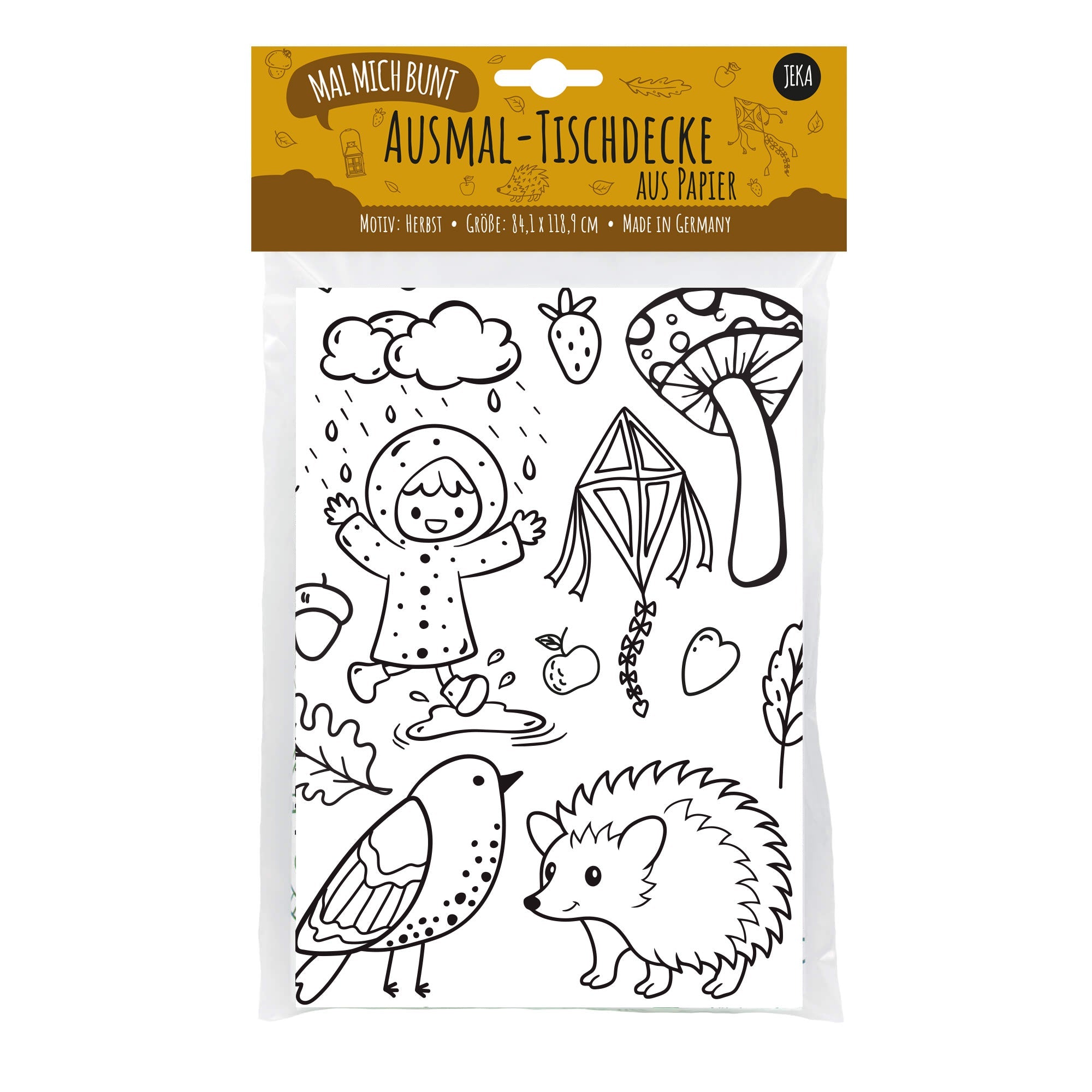 Ausmal - Tischdecke aus Papier "Herbst" Jeka - malmichbunt.de