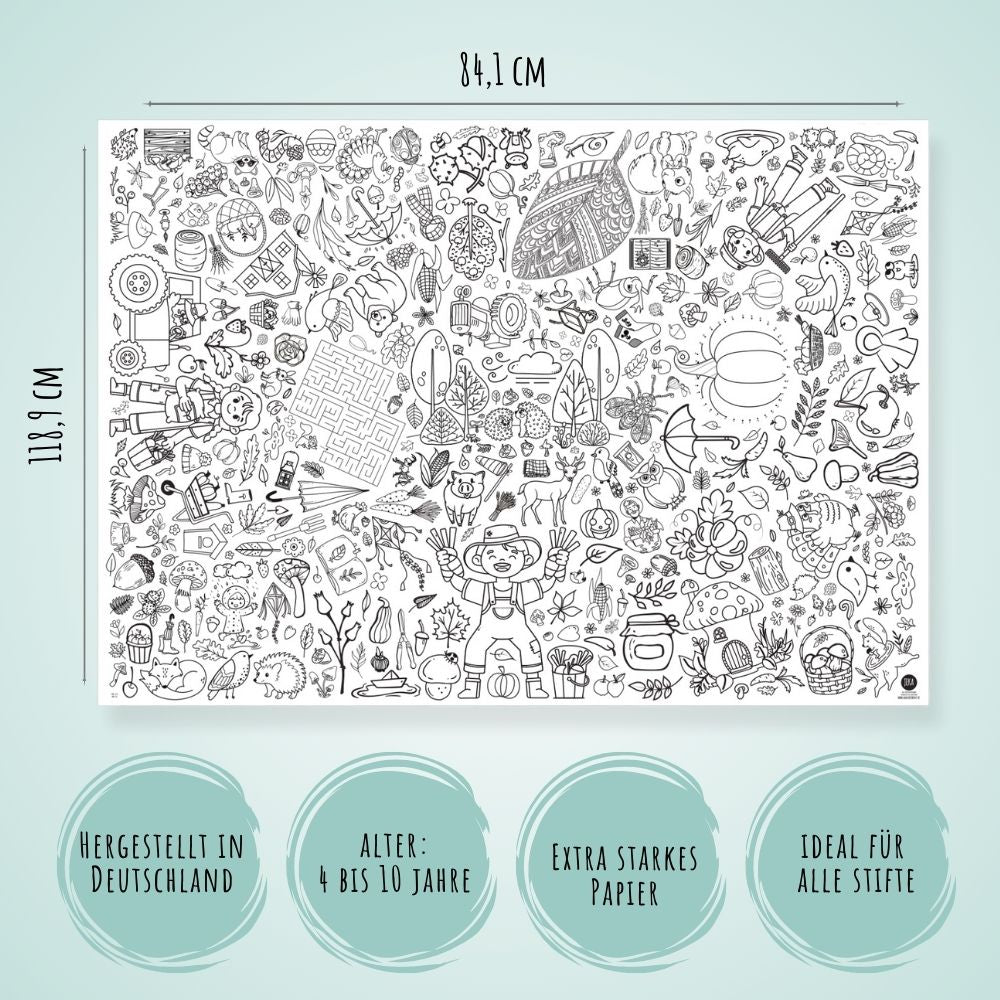 Ausmal - Tischdecke aus Papier "Herbst" Jeka - malmichbunt.de