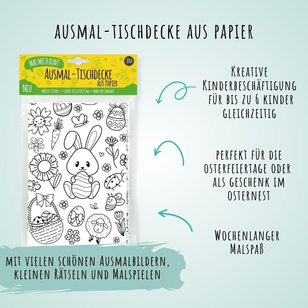 Ausmal - Tischdecke aus Papier "Ostern" Jeka - malmichbunt.de